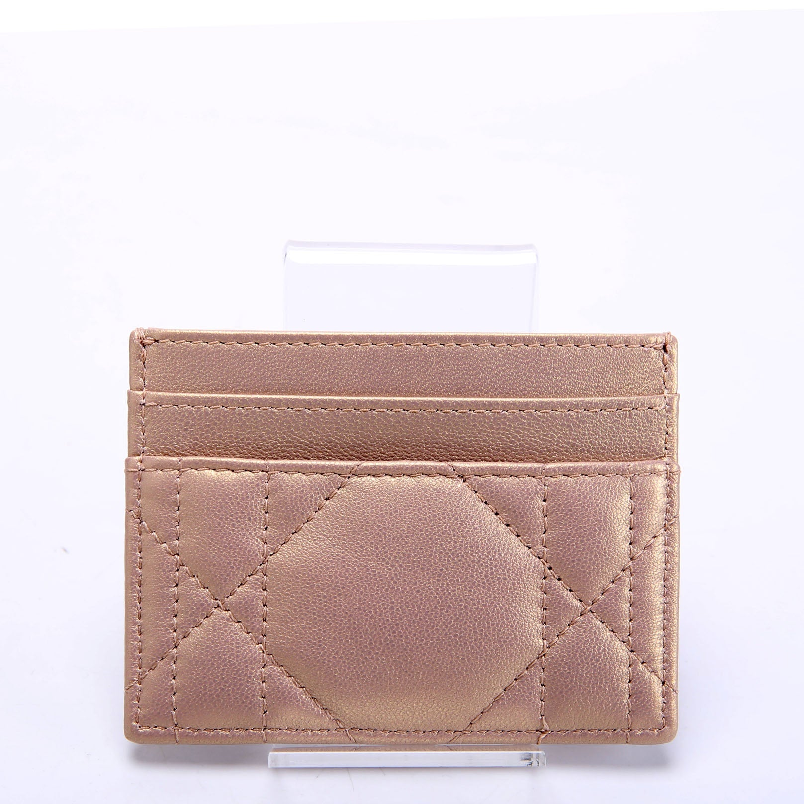 Dior Caro Freesia Card Holder Champagne