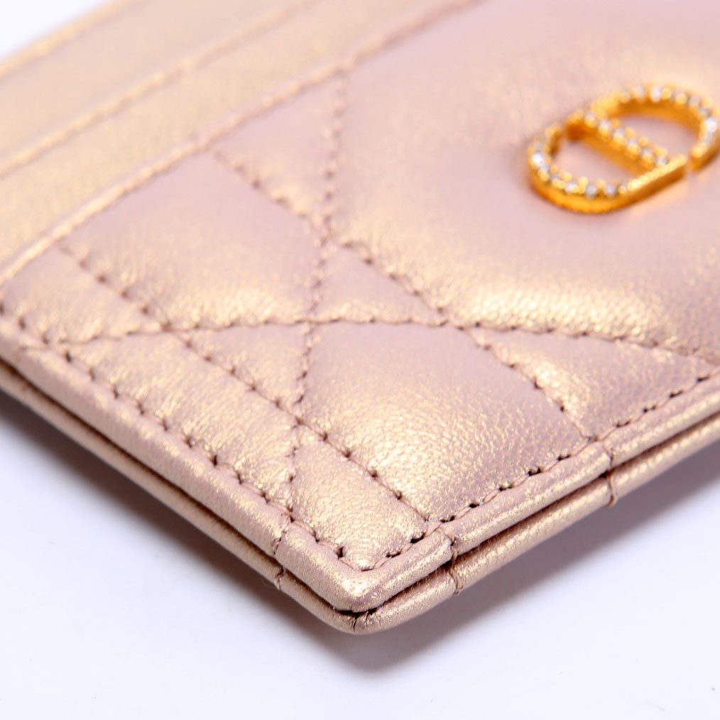 Dior Caro Freesia Card Holder Champagne