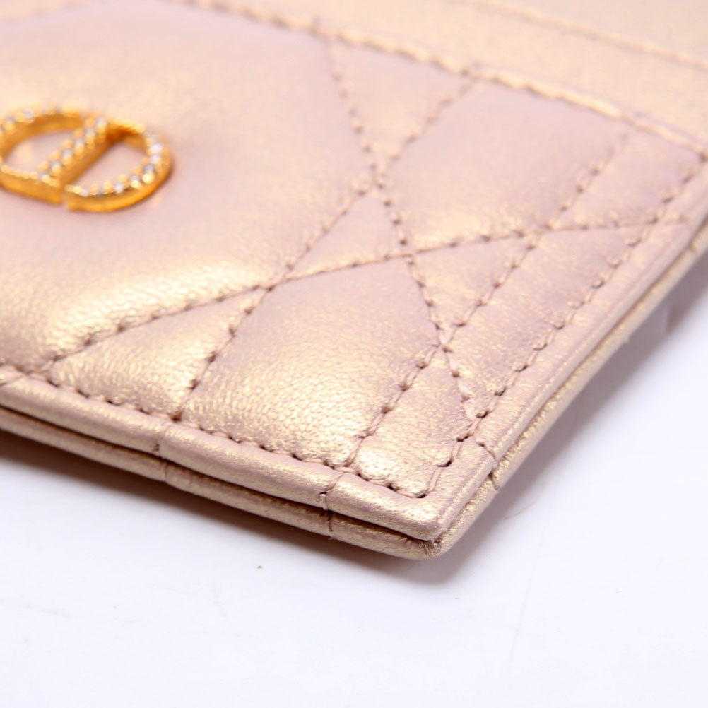 Dior Caro Freesia Card Holder Champagne