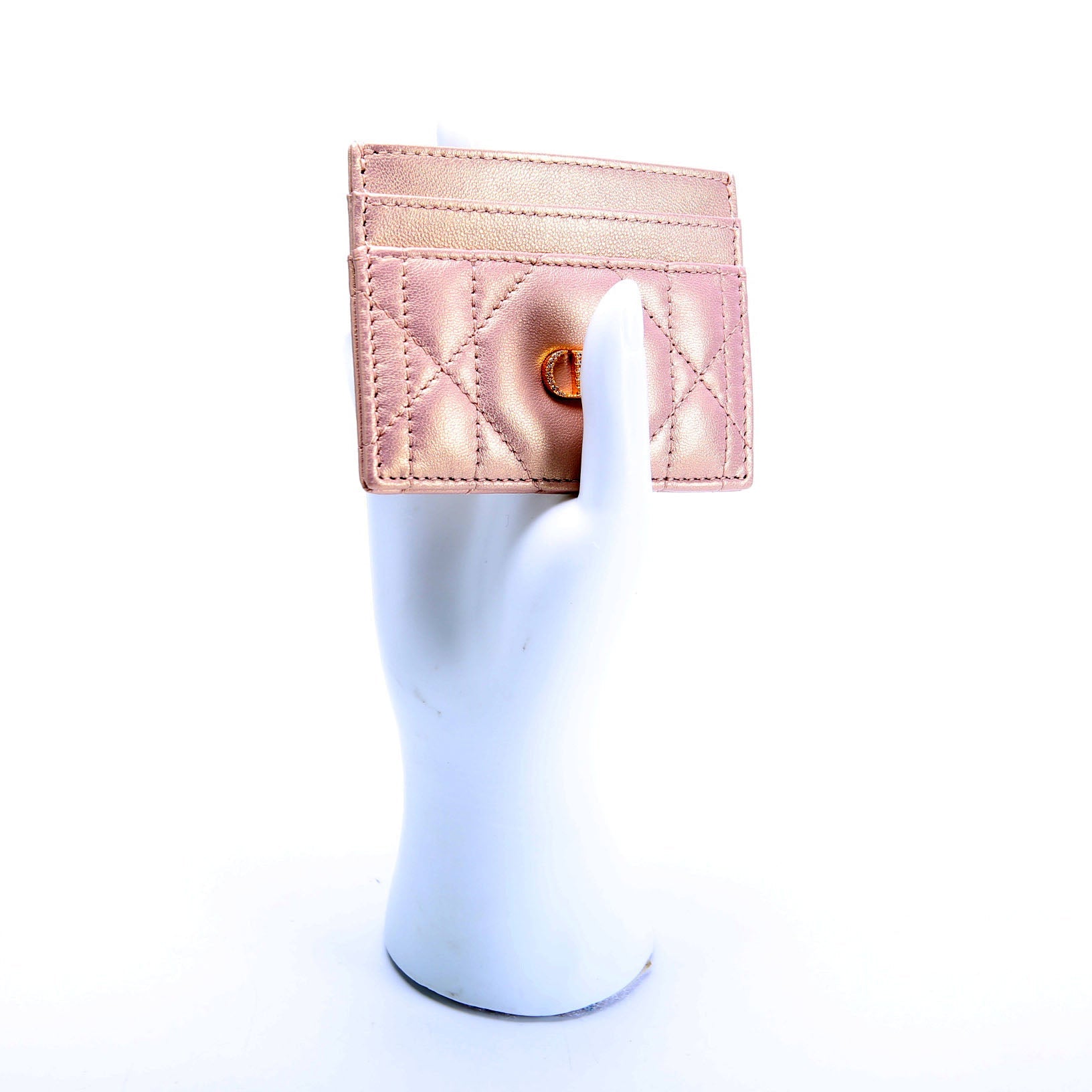 Dior Caro Freesia Card Holder Champagne