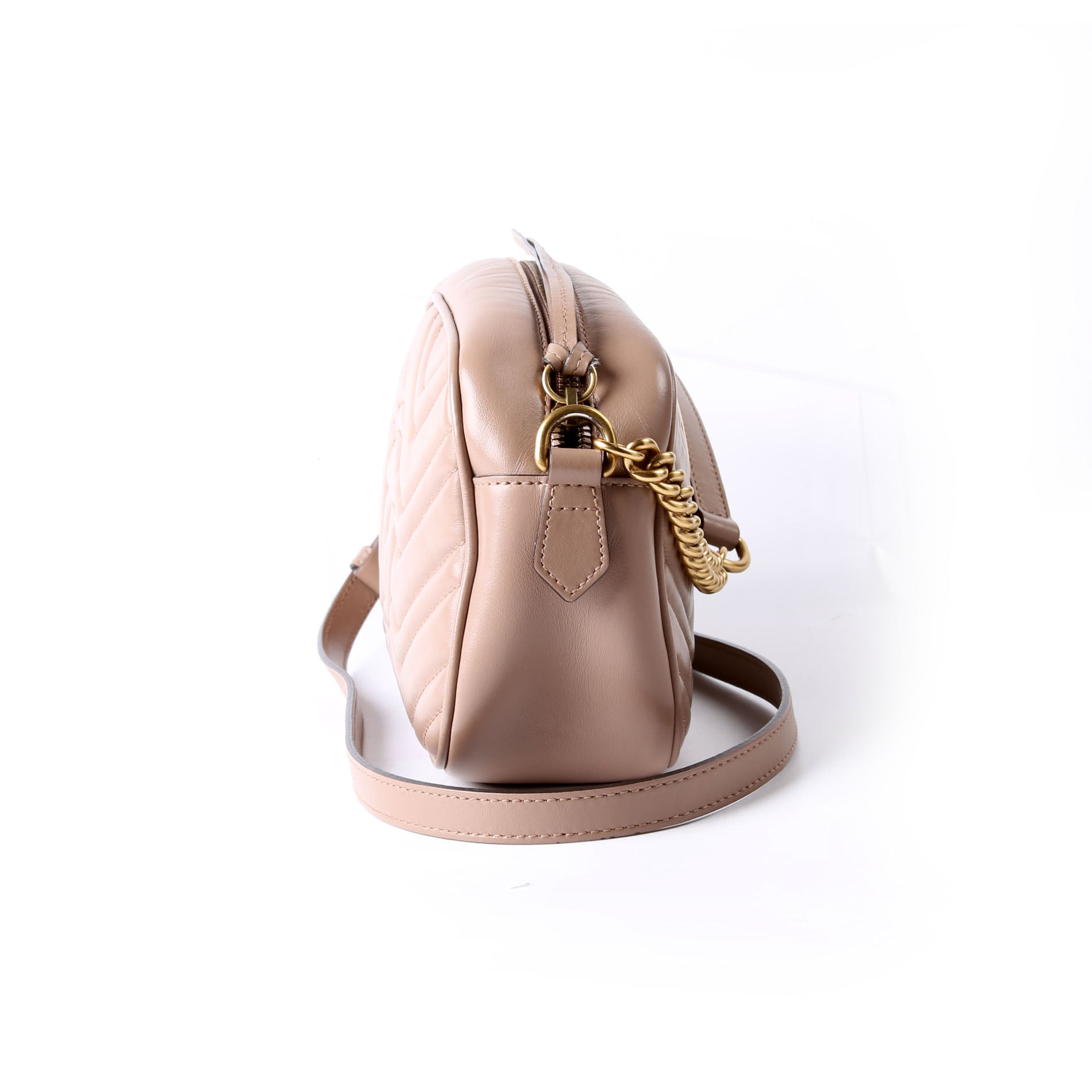 Gucci 447632 Marmont Small Leather Camera Taupe