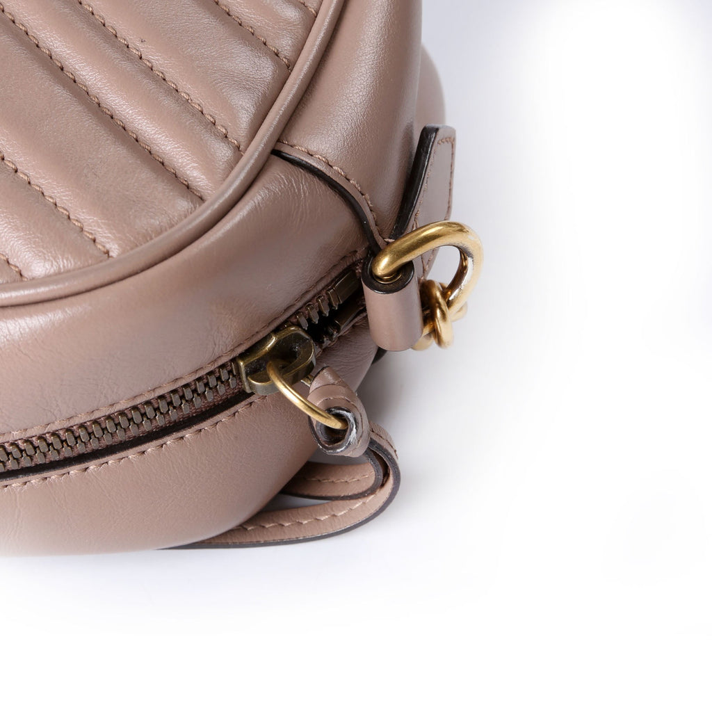 Gucci 447632 Marmont Small Leather Camera Taupe