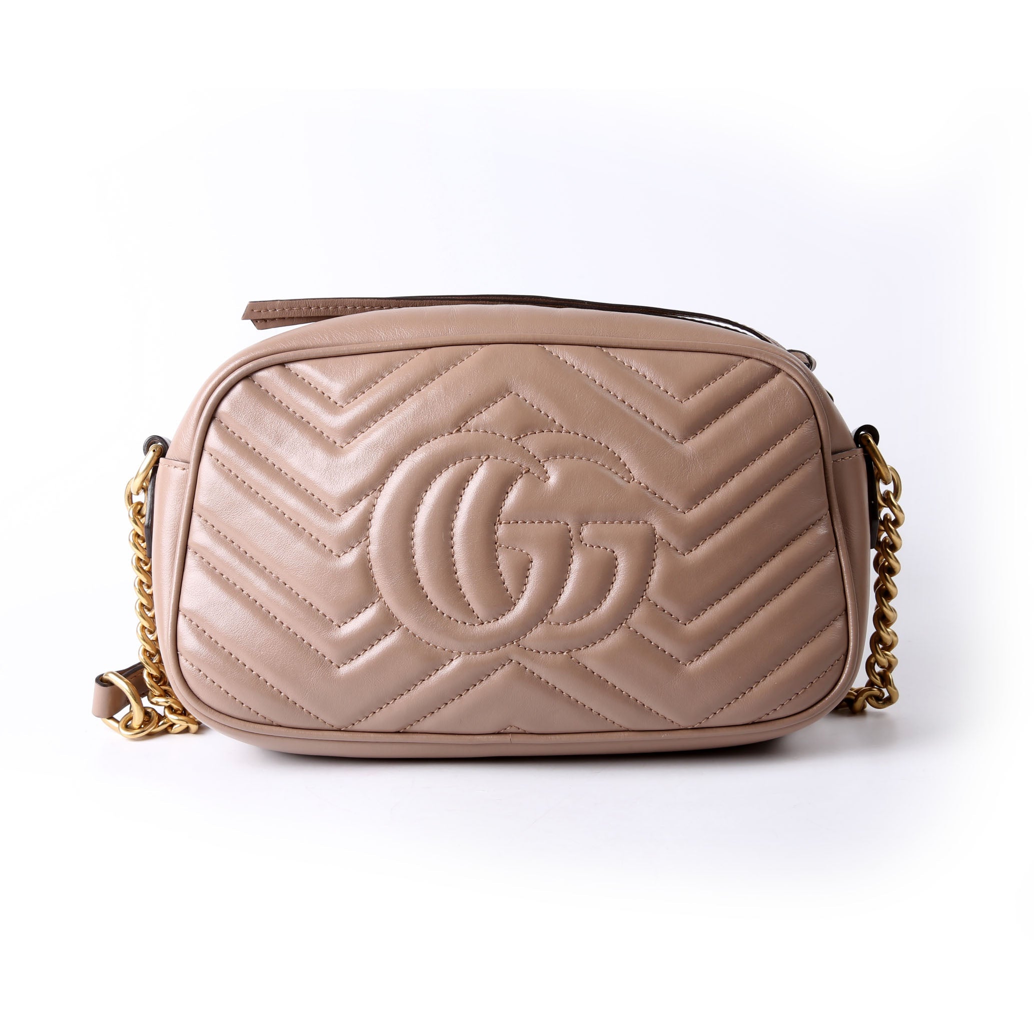 Gucci 447632 Marmont Small Leather Camera Taupe