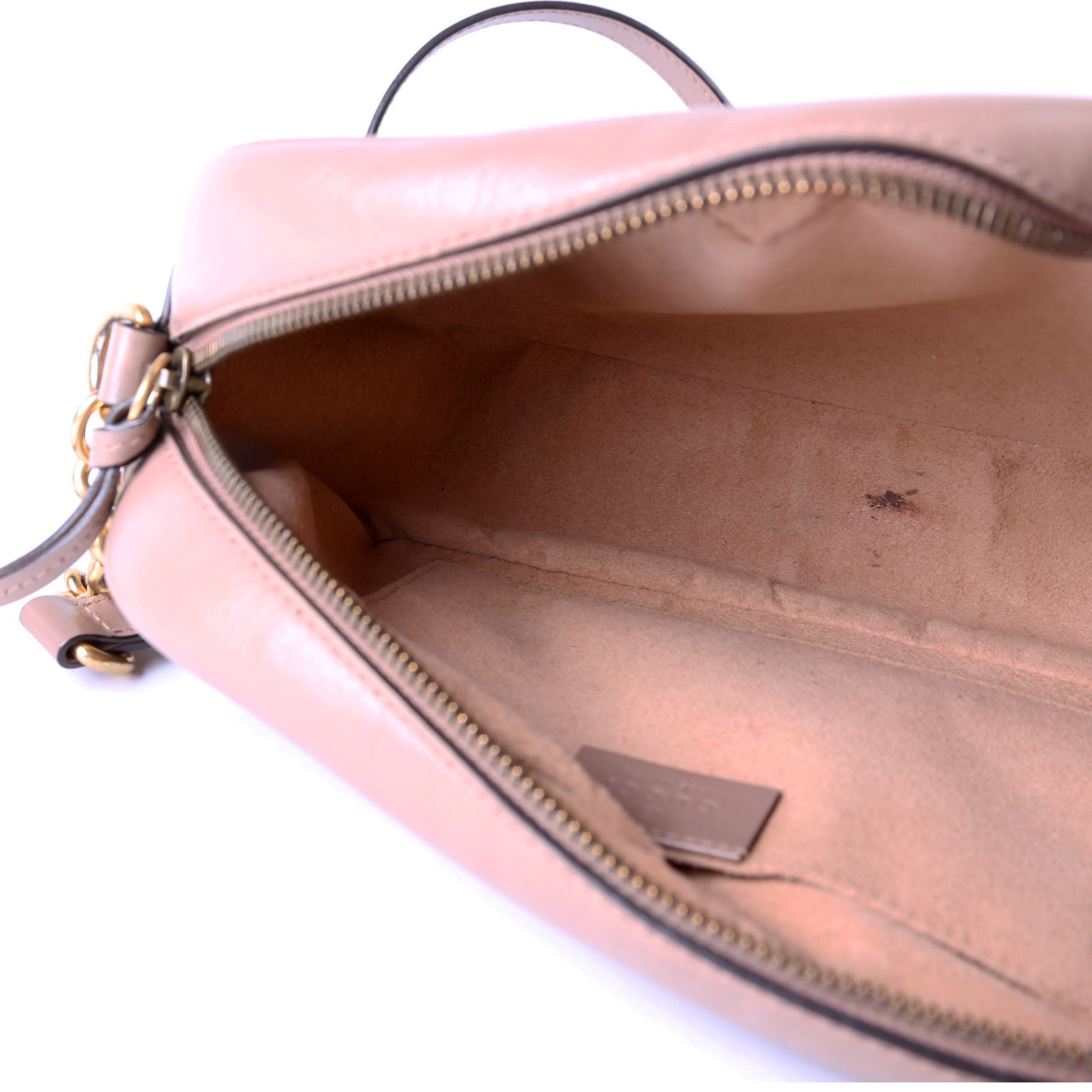 Gucci 447632 Marmont Small Leather Camera Taupe