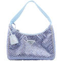 Prada 1BC515 Satin Crystal Re-Edition 2000 Mini Bag Blue