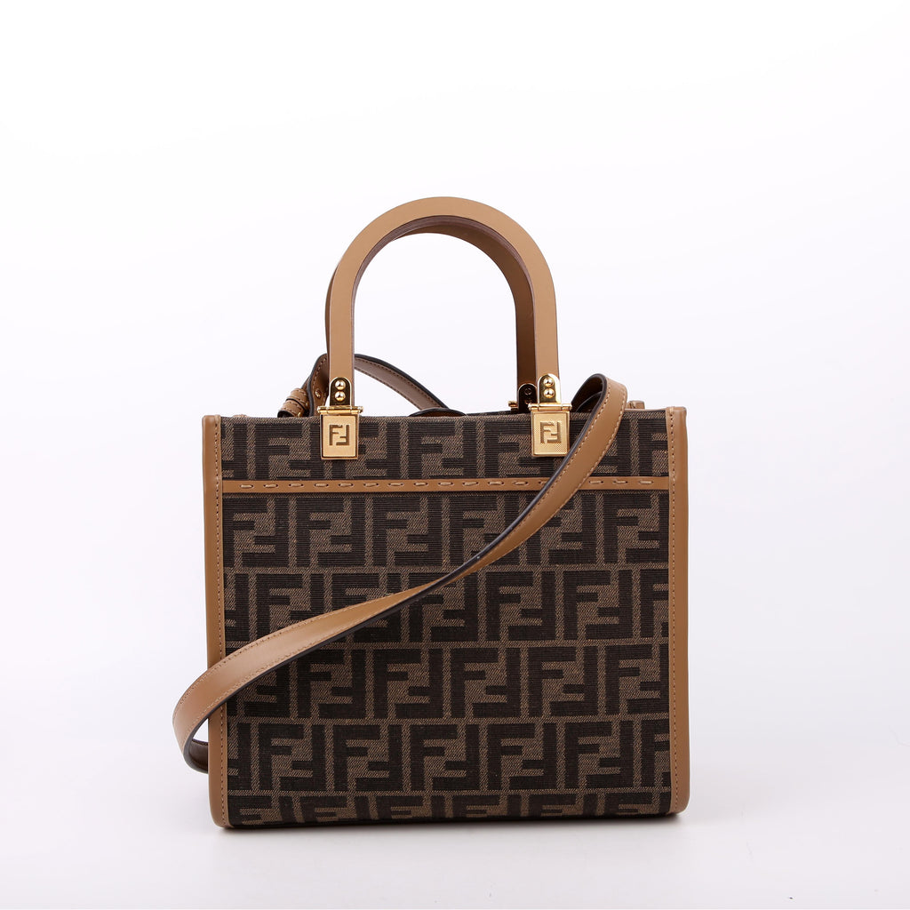 Fendi Sunshine Shopper Small FF Canvas Brown