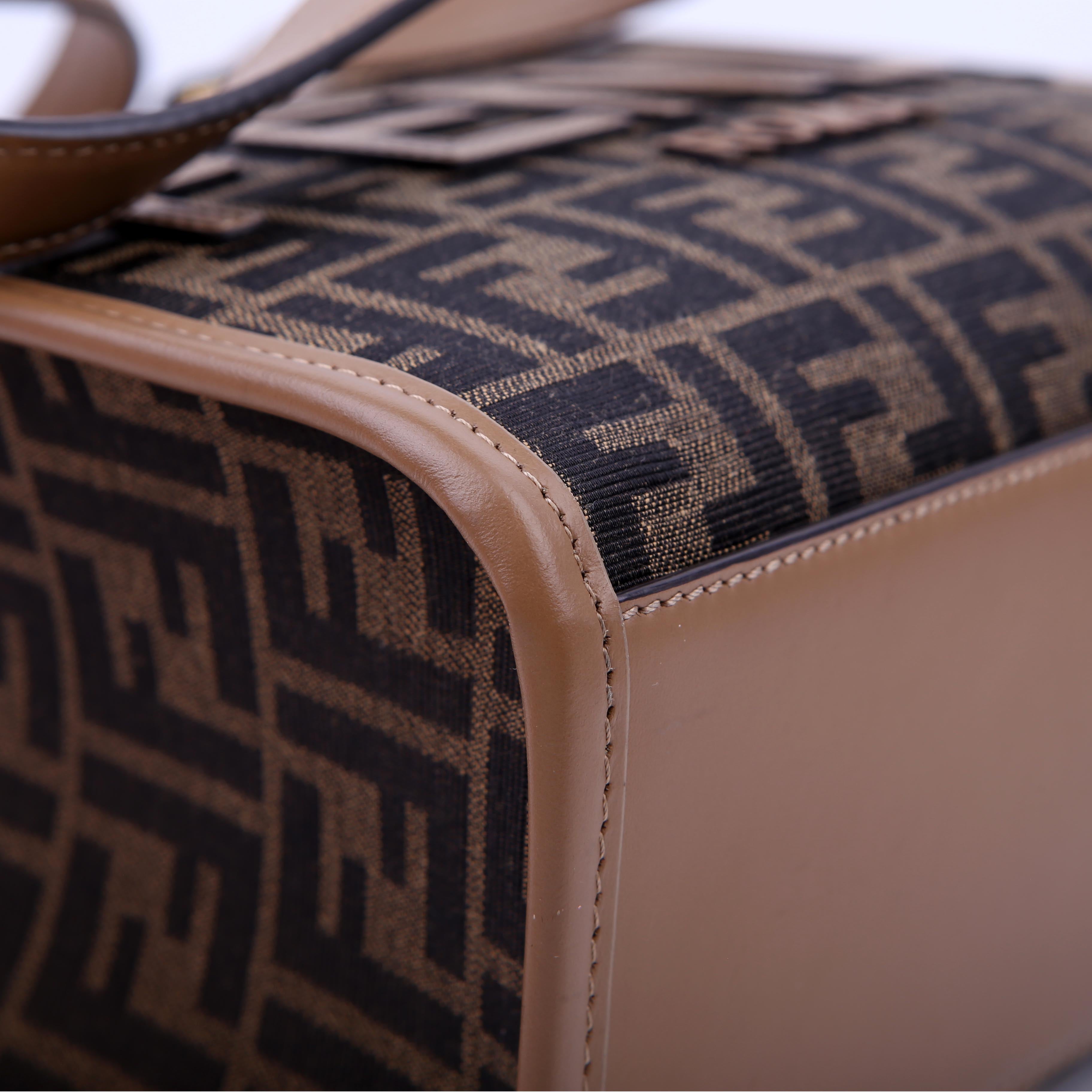 Fendi Sunshine Shopper Small FF Canvas Brown