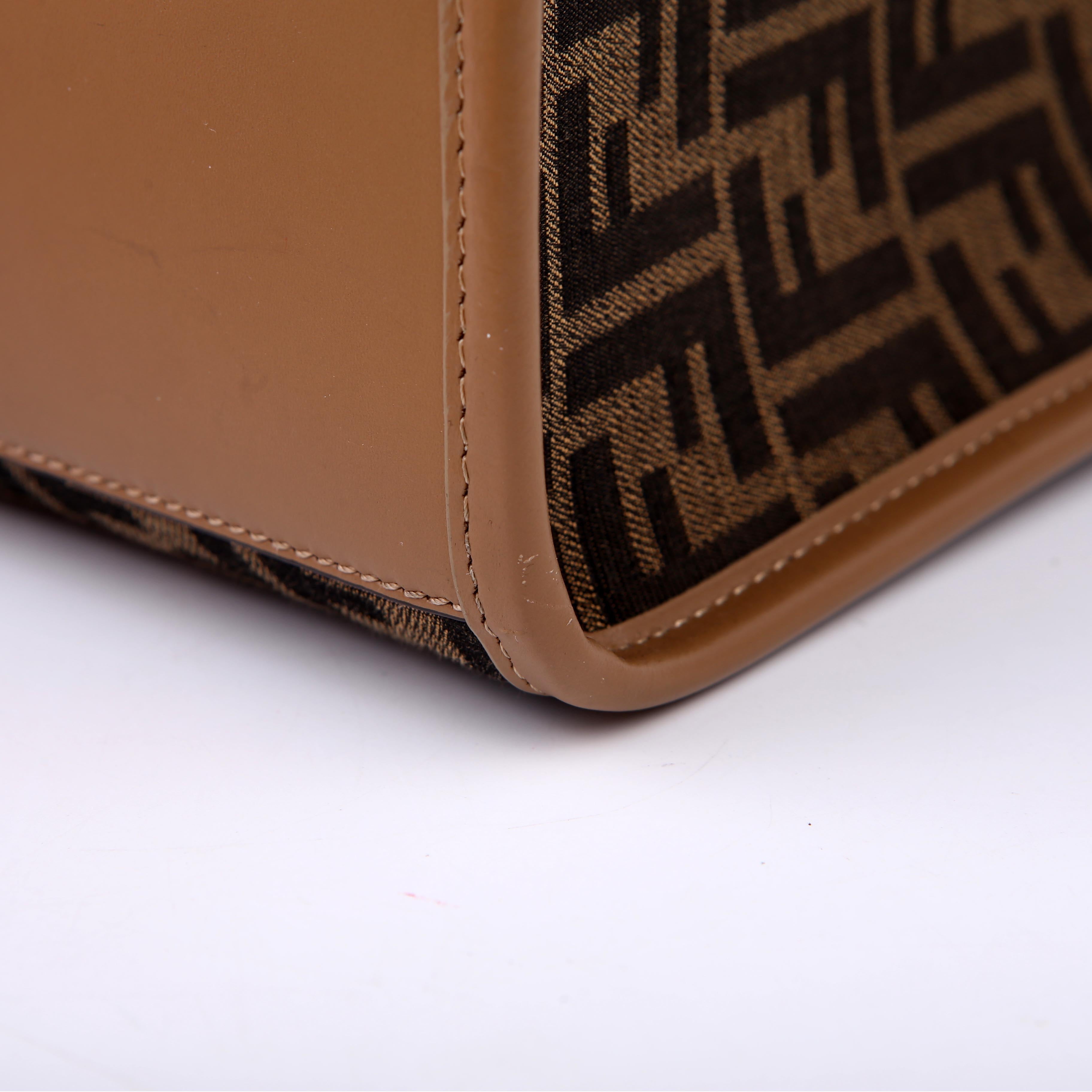 Fendi Sunshine Shopper Small FF Canvas Brown