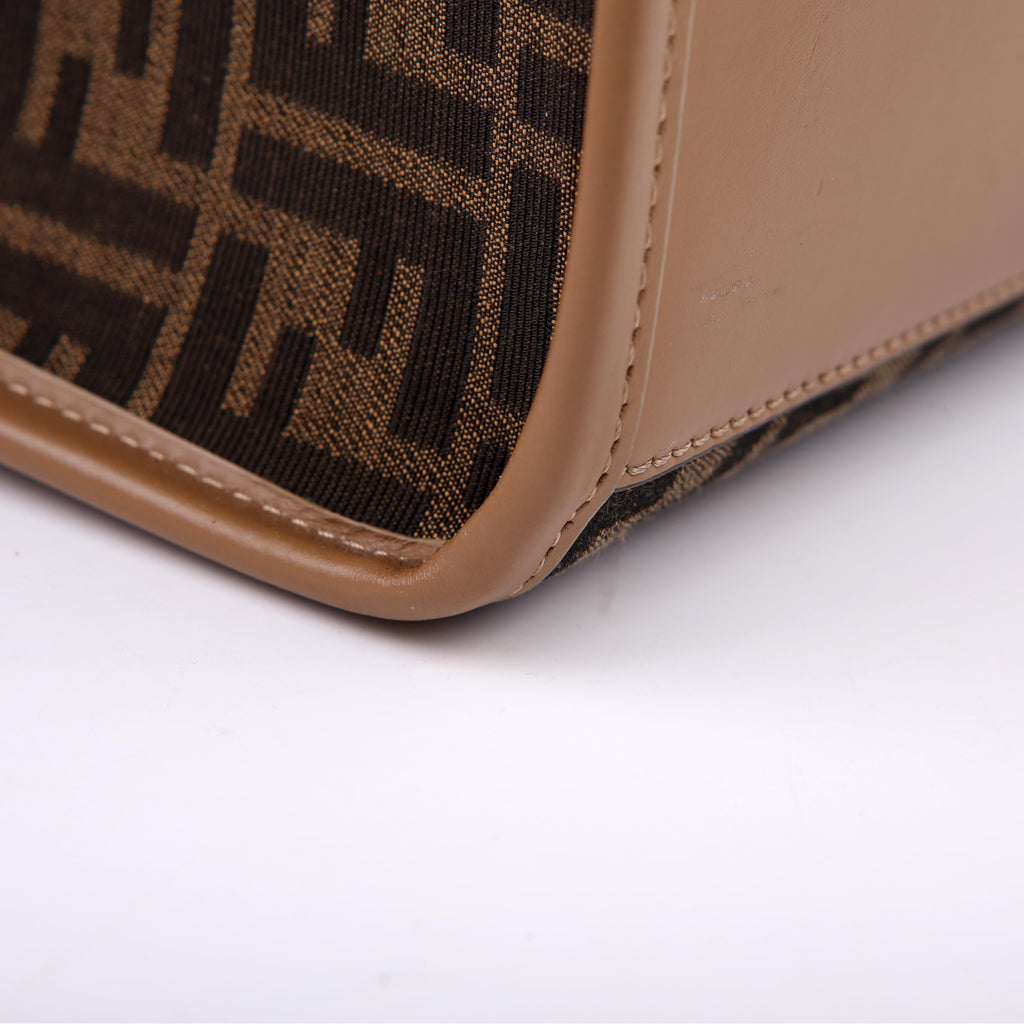 Fendi Sunshine Shopper Small FF Canvas Brown