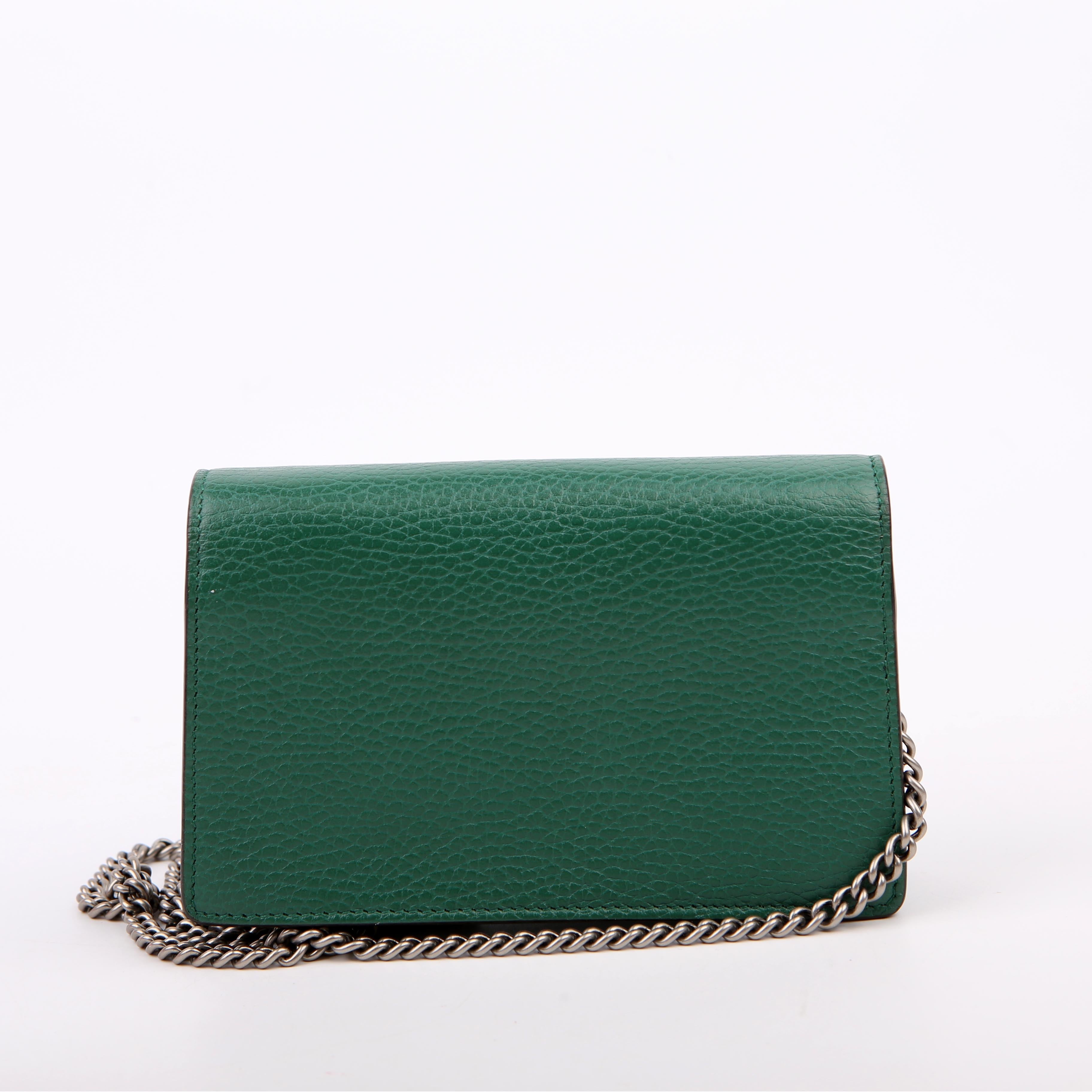 Gucci 476432 Dionysus Leather Super Mini Green