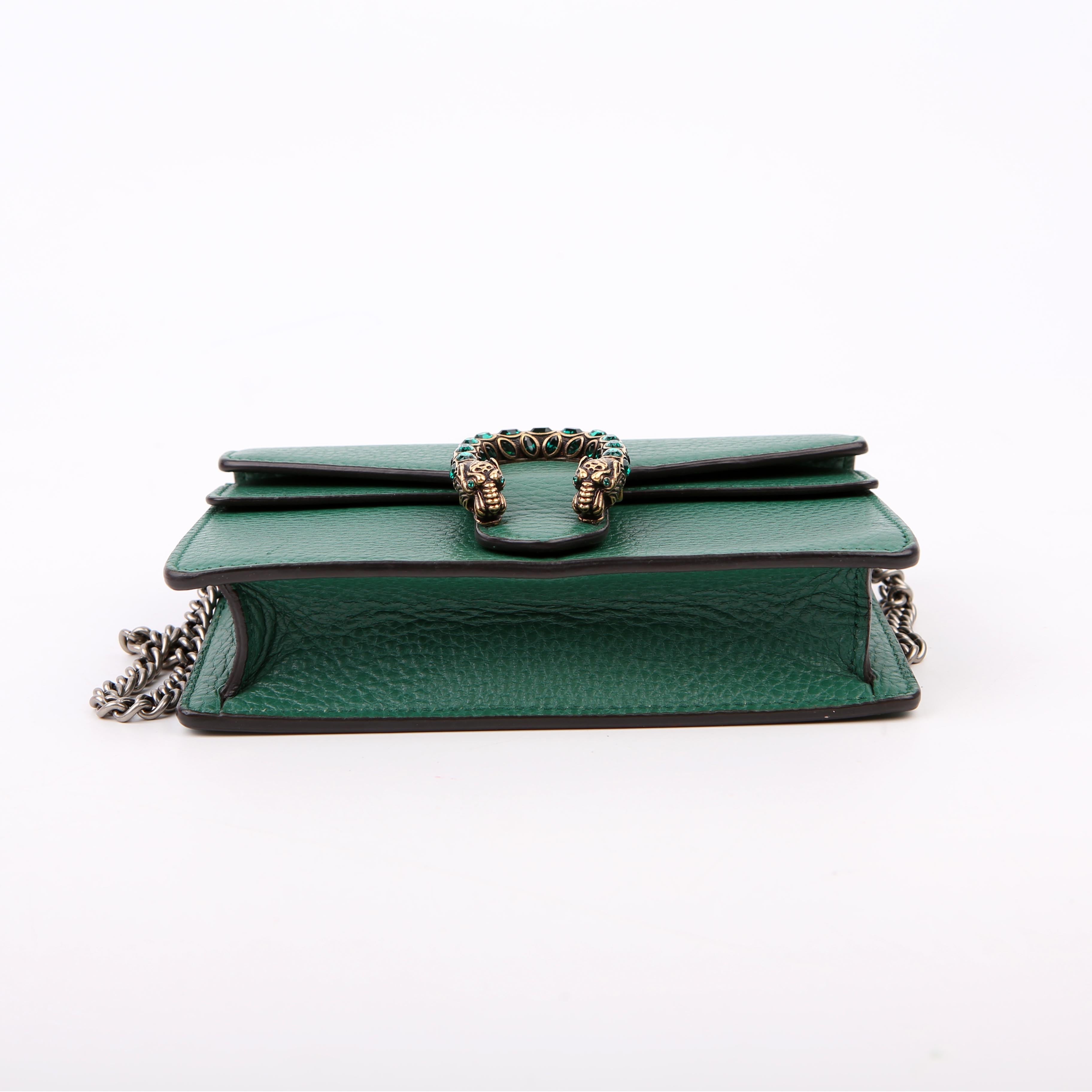 Gucci 476432 Dionysus Leather Super Mini Green