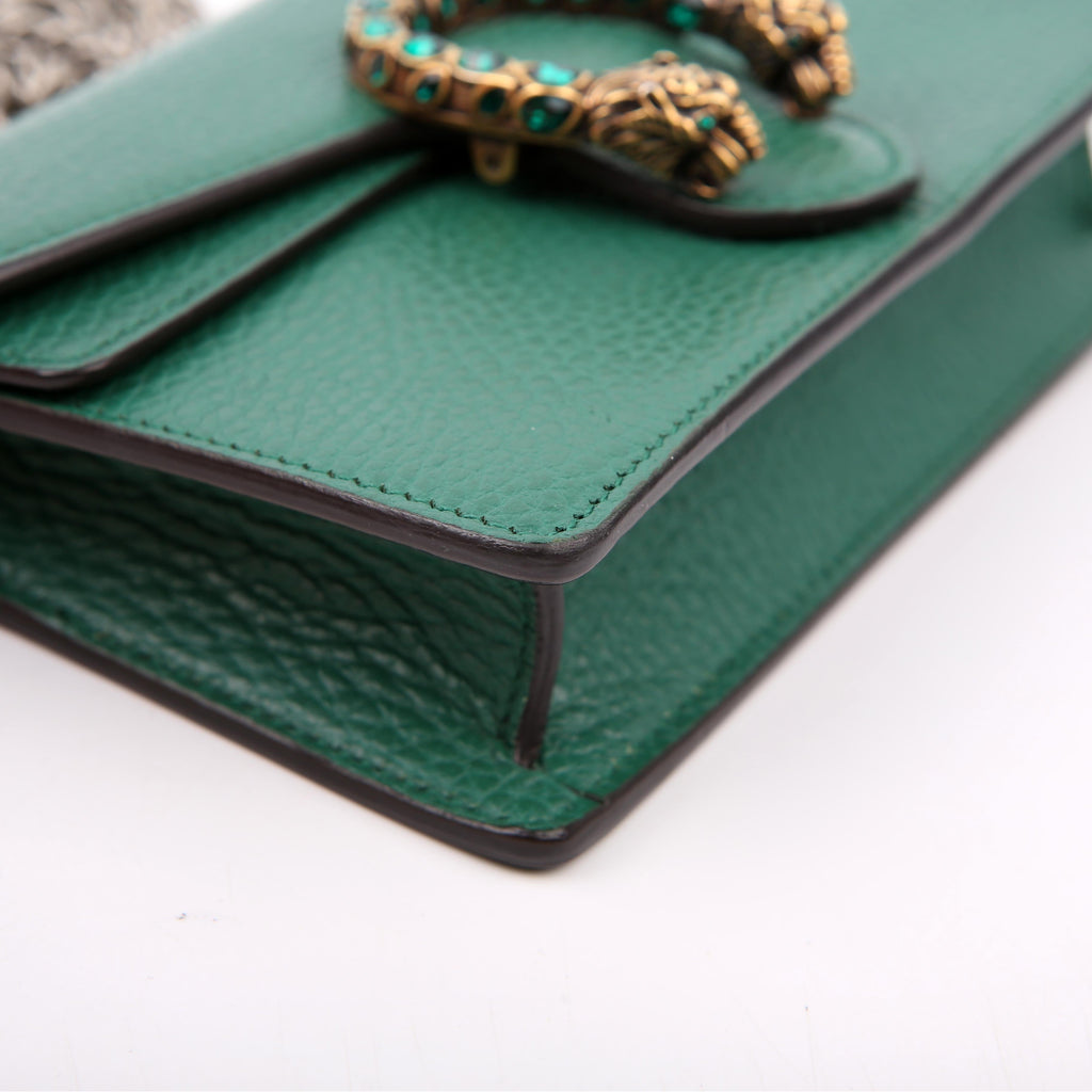 Gucci 476432 Dionysus Leather Super Mini Green