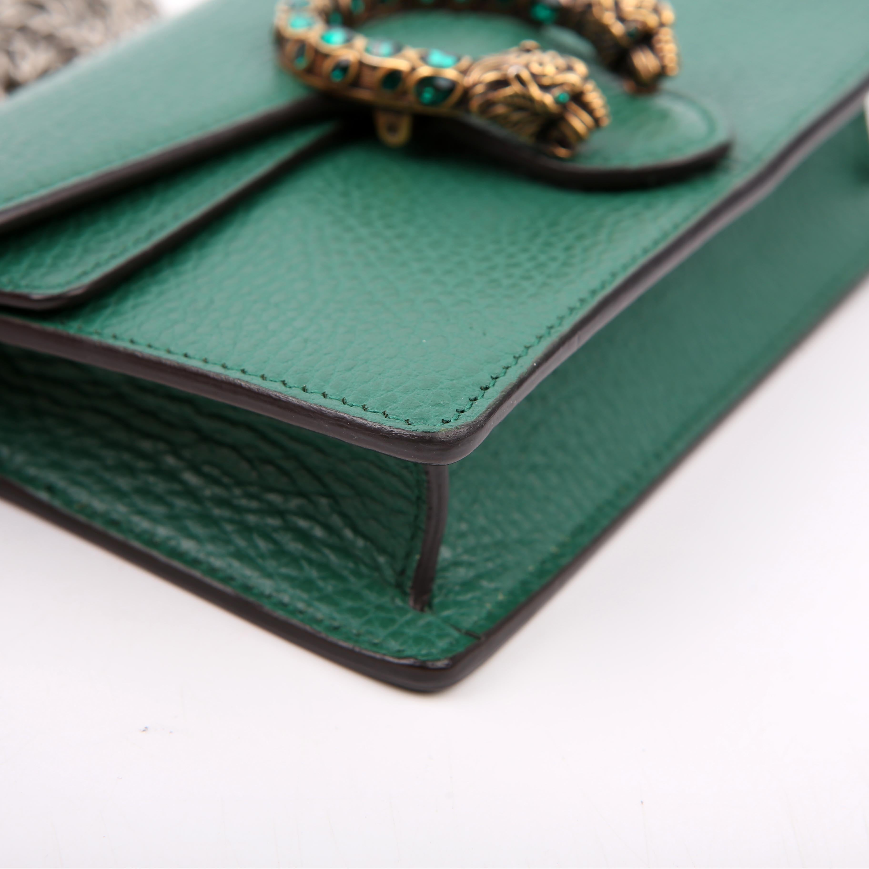 Gucci 476432 Dionysus Leather Super Mini Green