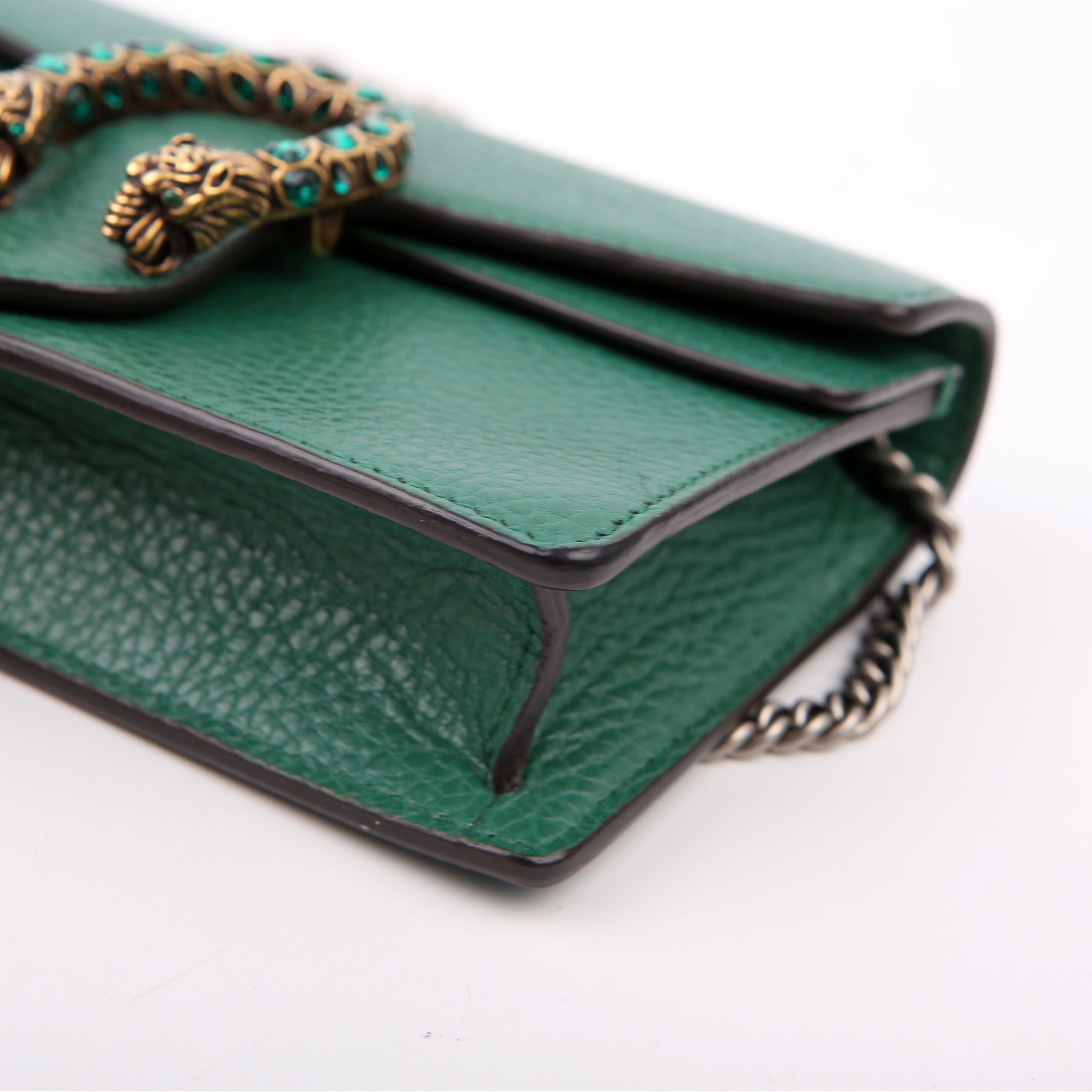 Gucci 476432 Dionysus Leather Super Mini Green