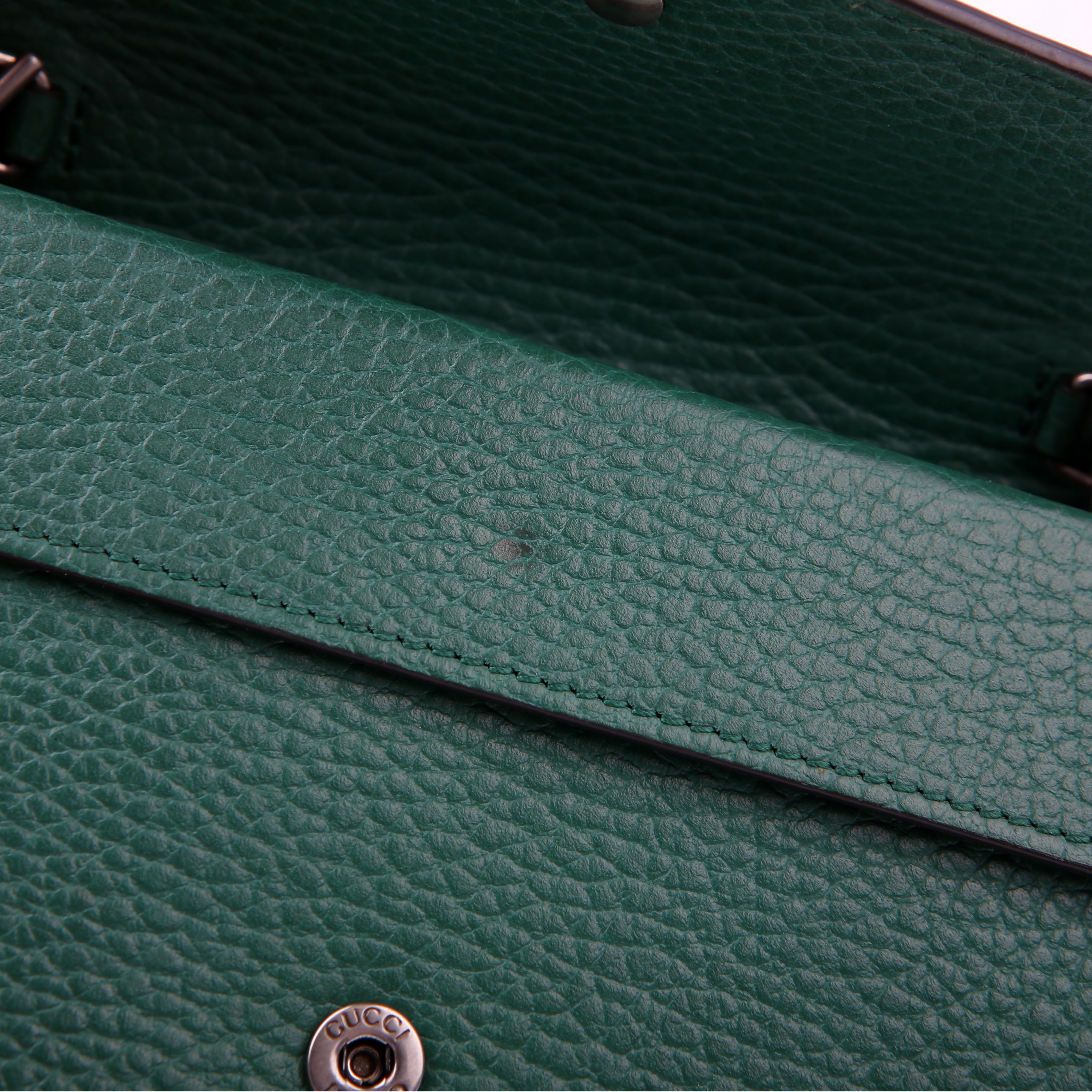 Gucci 476432 Dionysus Leather Super Mini Green