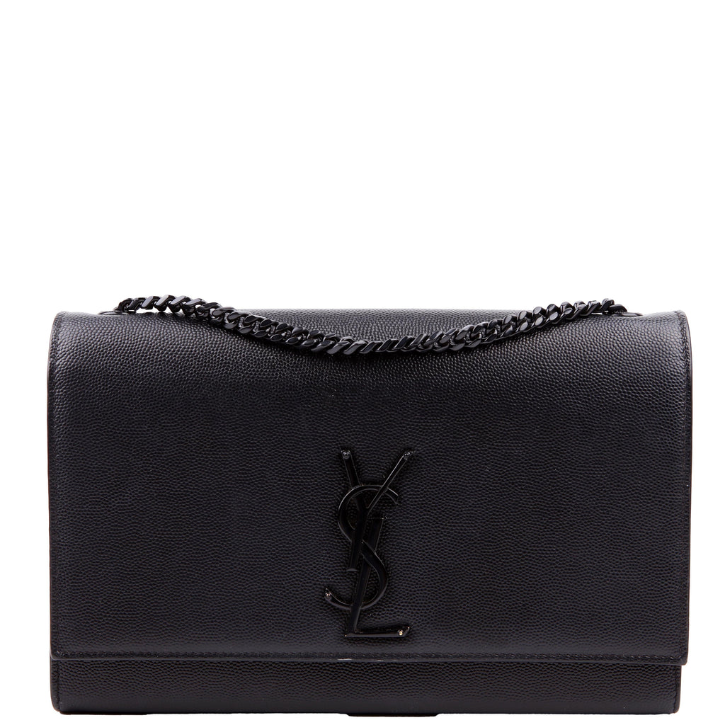 SAINT LAURENT Kate Satchel Grain Medium Black