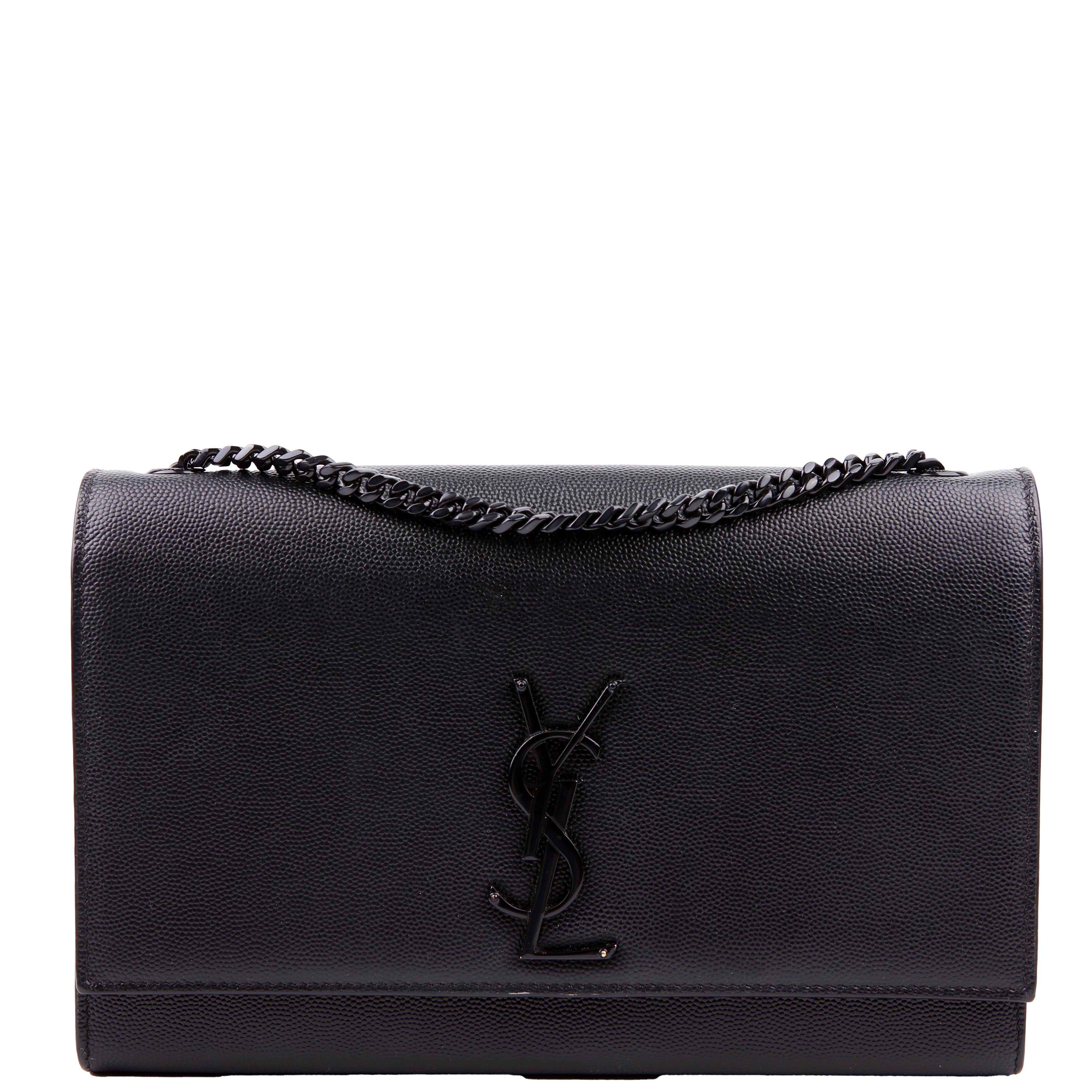 SAINT LAURENT Kate Satchel Grain Medium Black