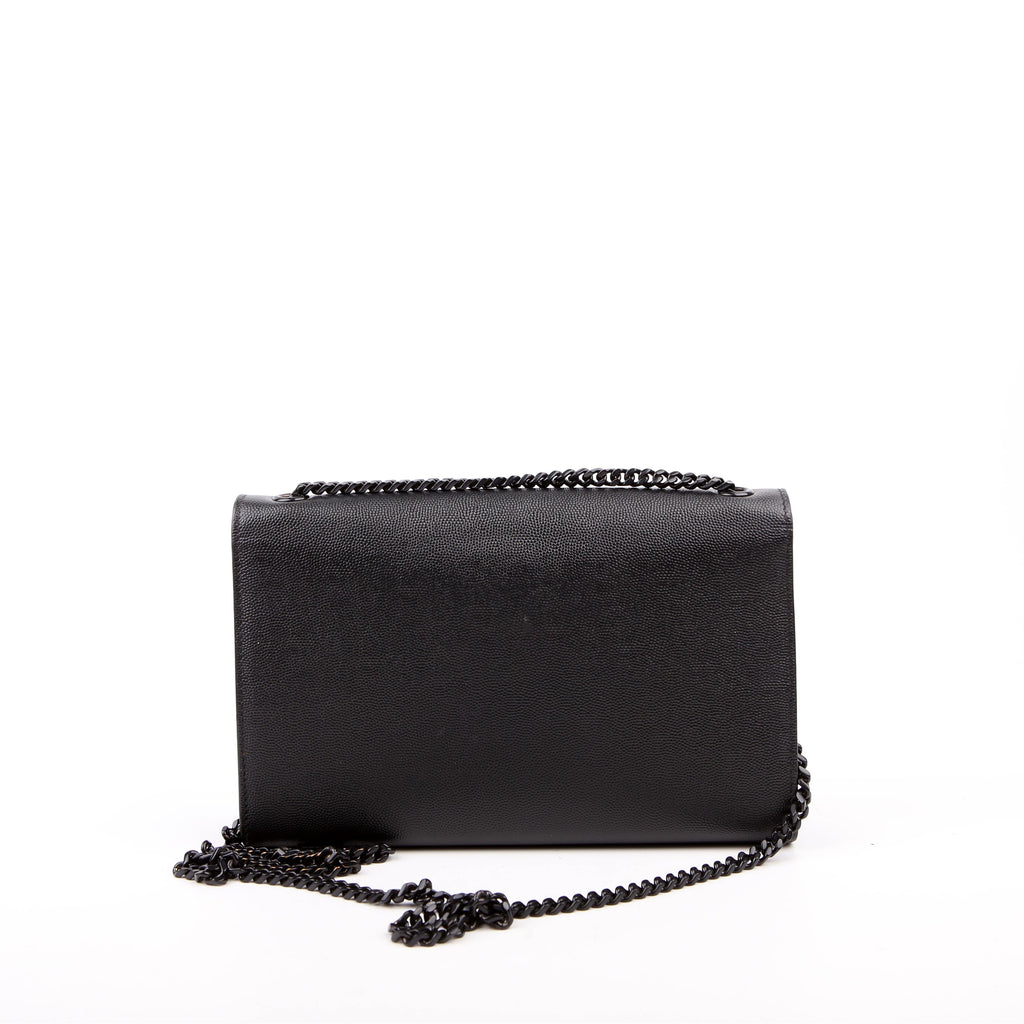 SAINT LAURENT Kate Satchel Grain Medium Black