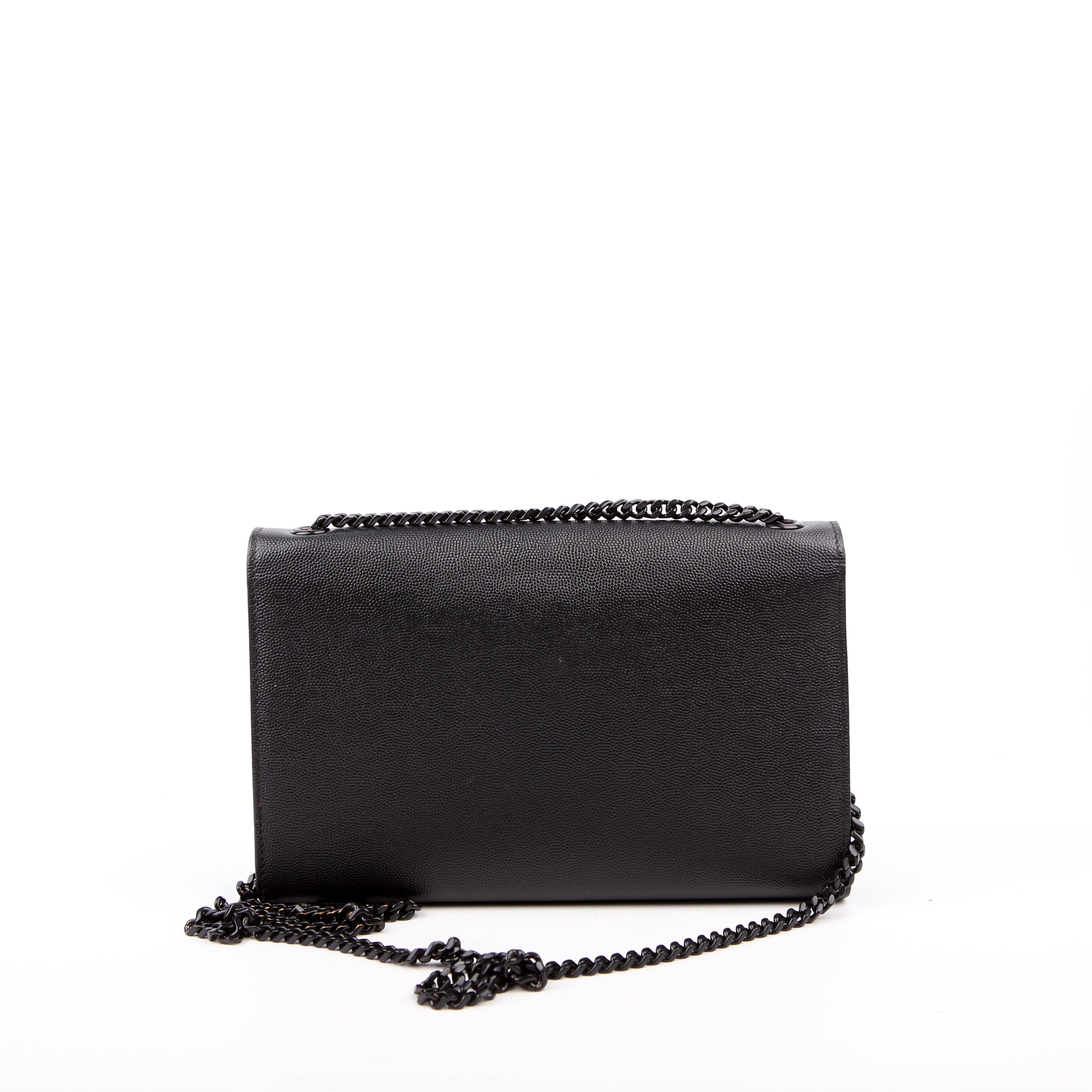 SAINT LAURENT Kate Satchel Grain Medium Black