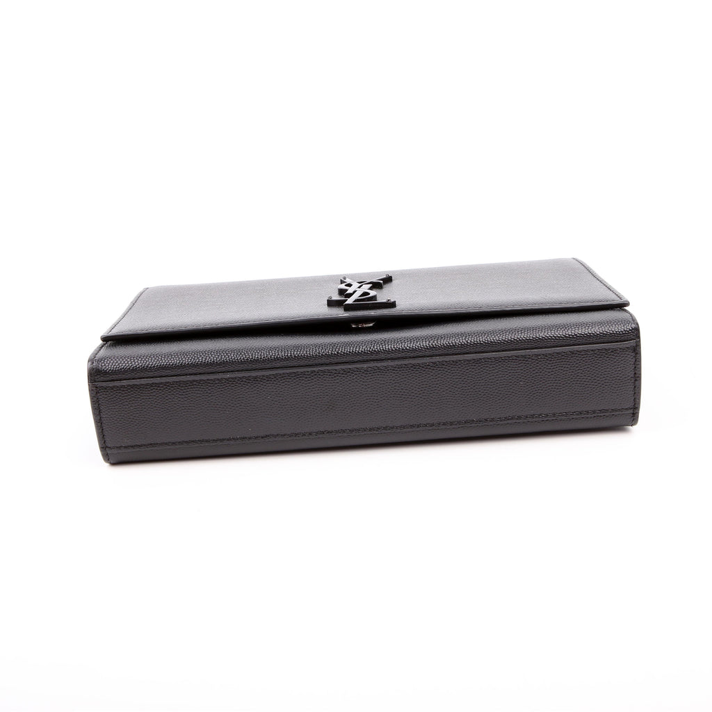 SAINT LAURENT Kate Satchel Grain Medium Black