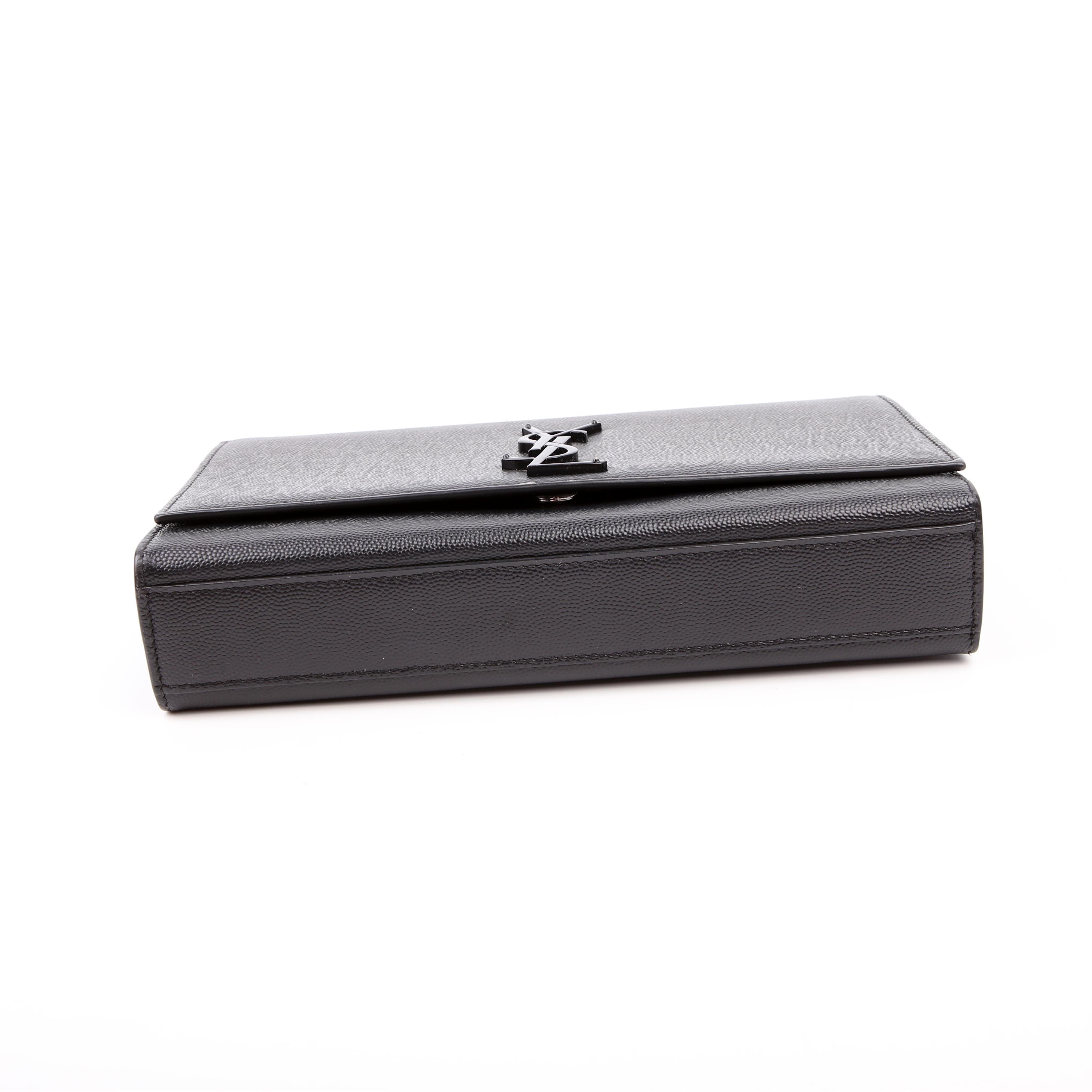 SAINT LAURENT Kate Satchel Grain Medium Black