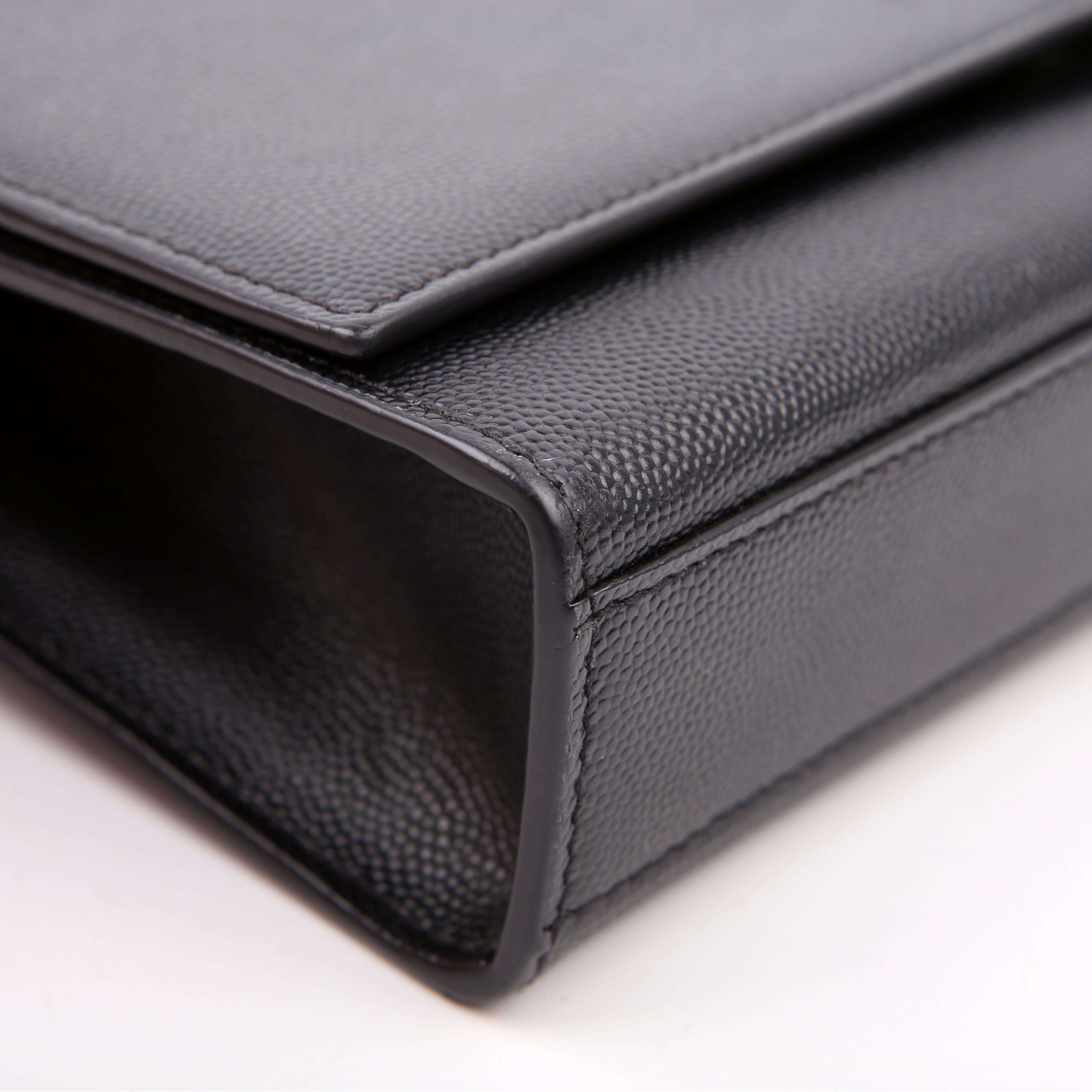 SAINT LAURENT Kate Satchel Grain Medium Black