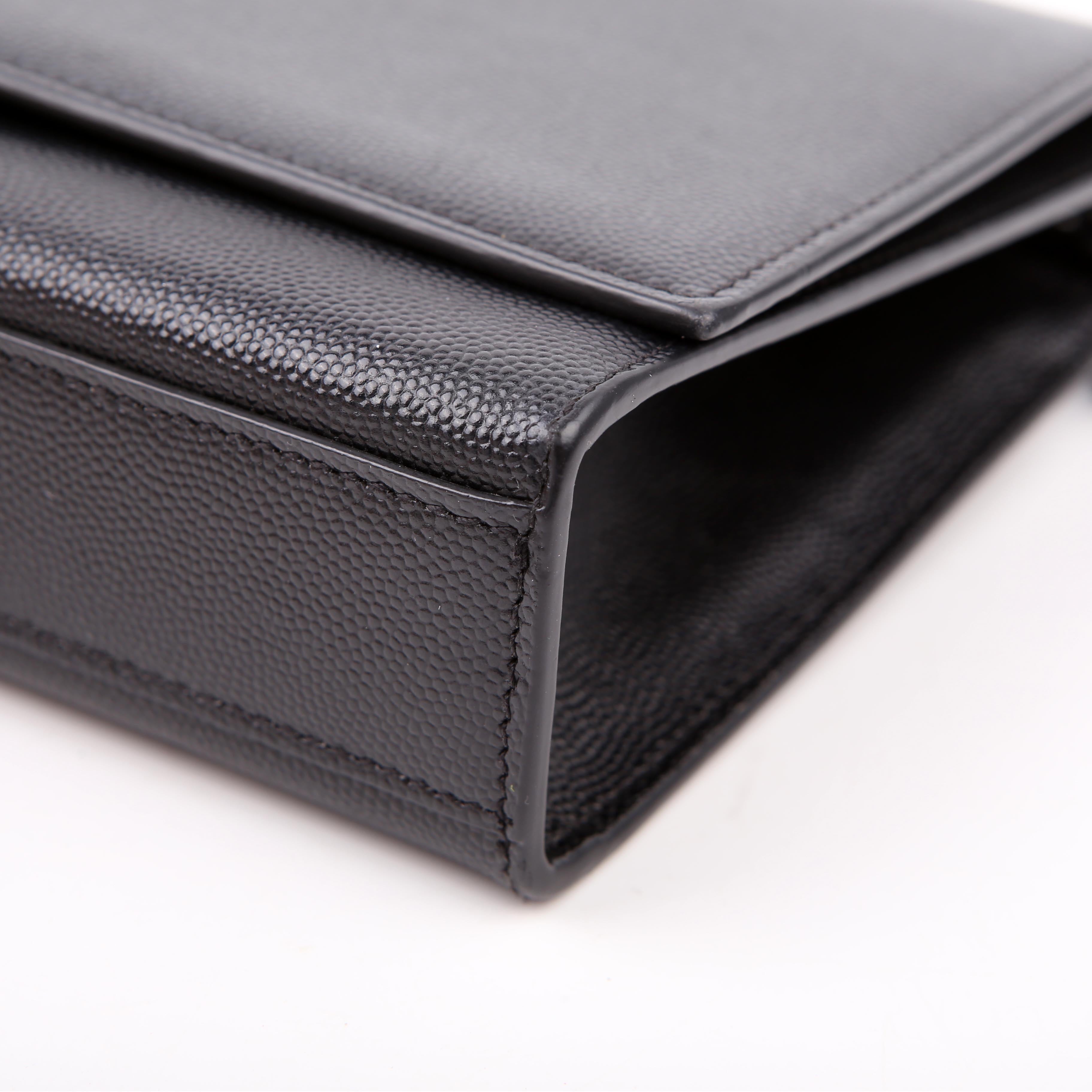SAINT LAURENT Kate Satchel Grain Medium Black