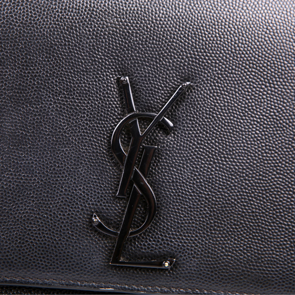 SAINT LAURENT Kate Satchel Grain Medium Black