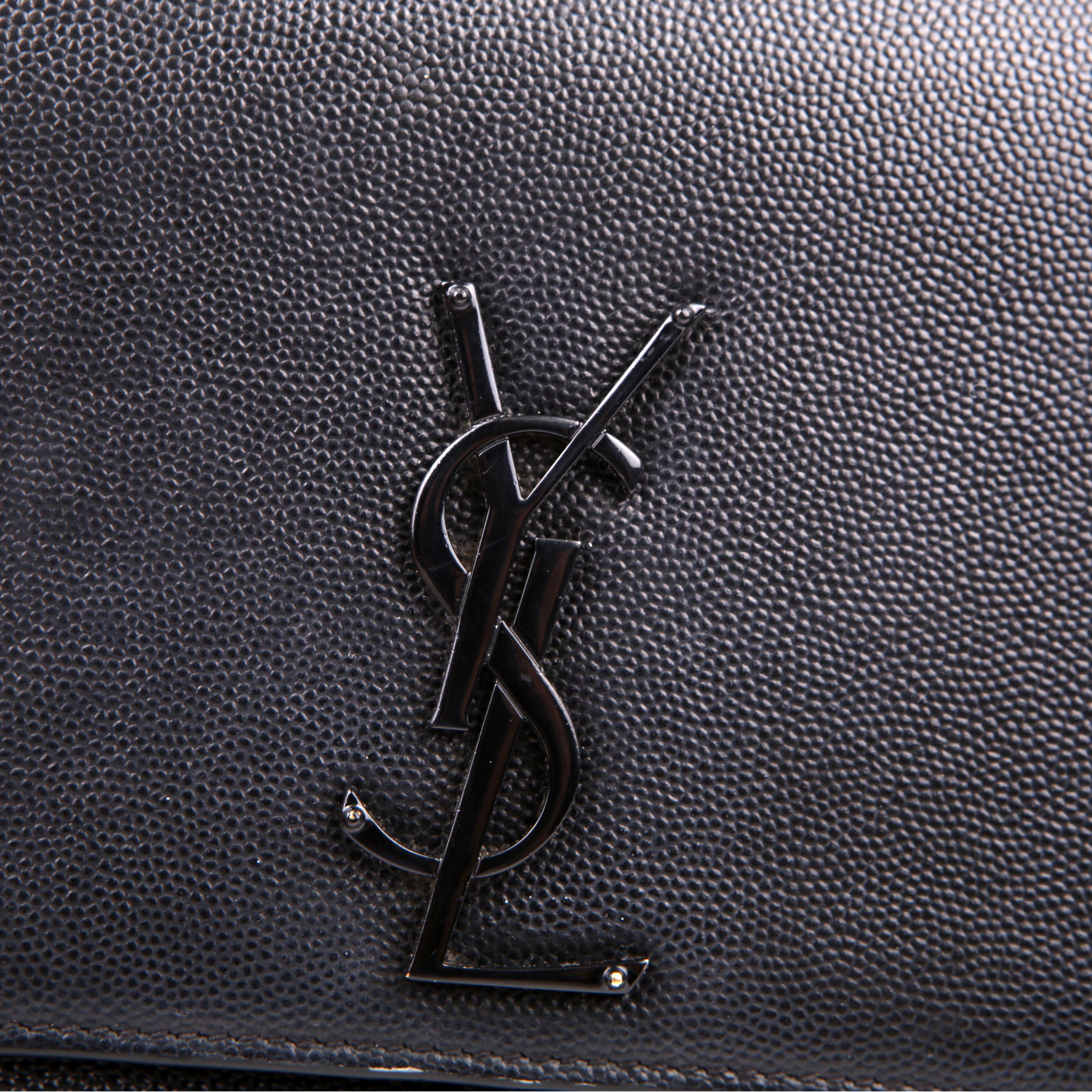 SAINT LAURENT Kate Satchel Grain Medium Black