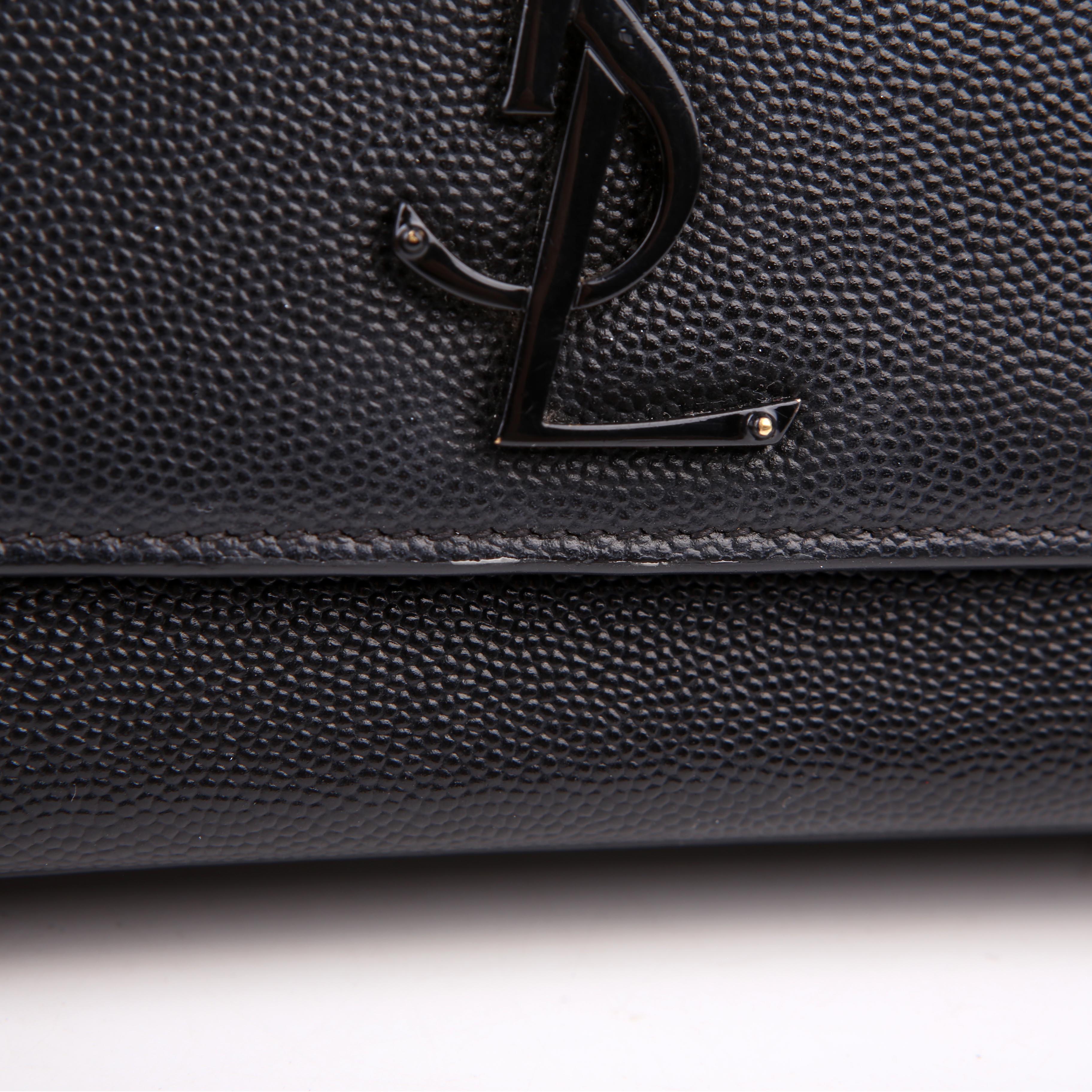 SAINT LAURENT Kate Satchel Grain Medium Black