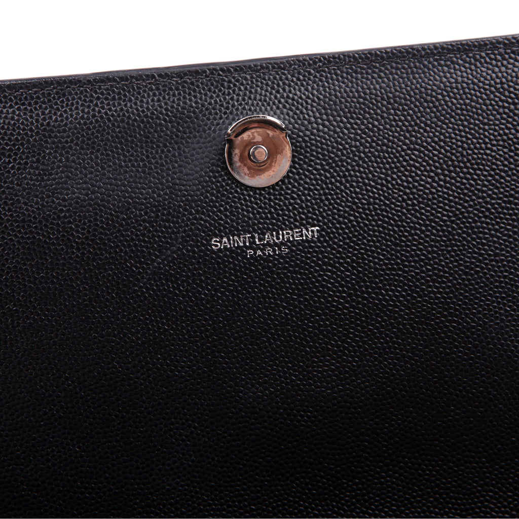 SAINT LAURENT Kate Satchel Grain Medium Black