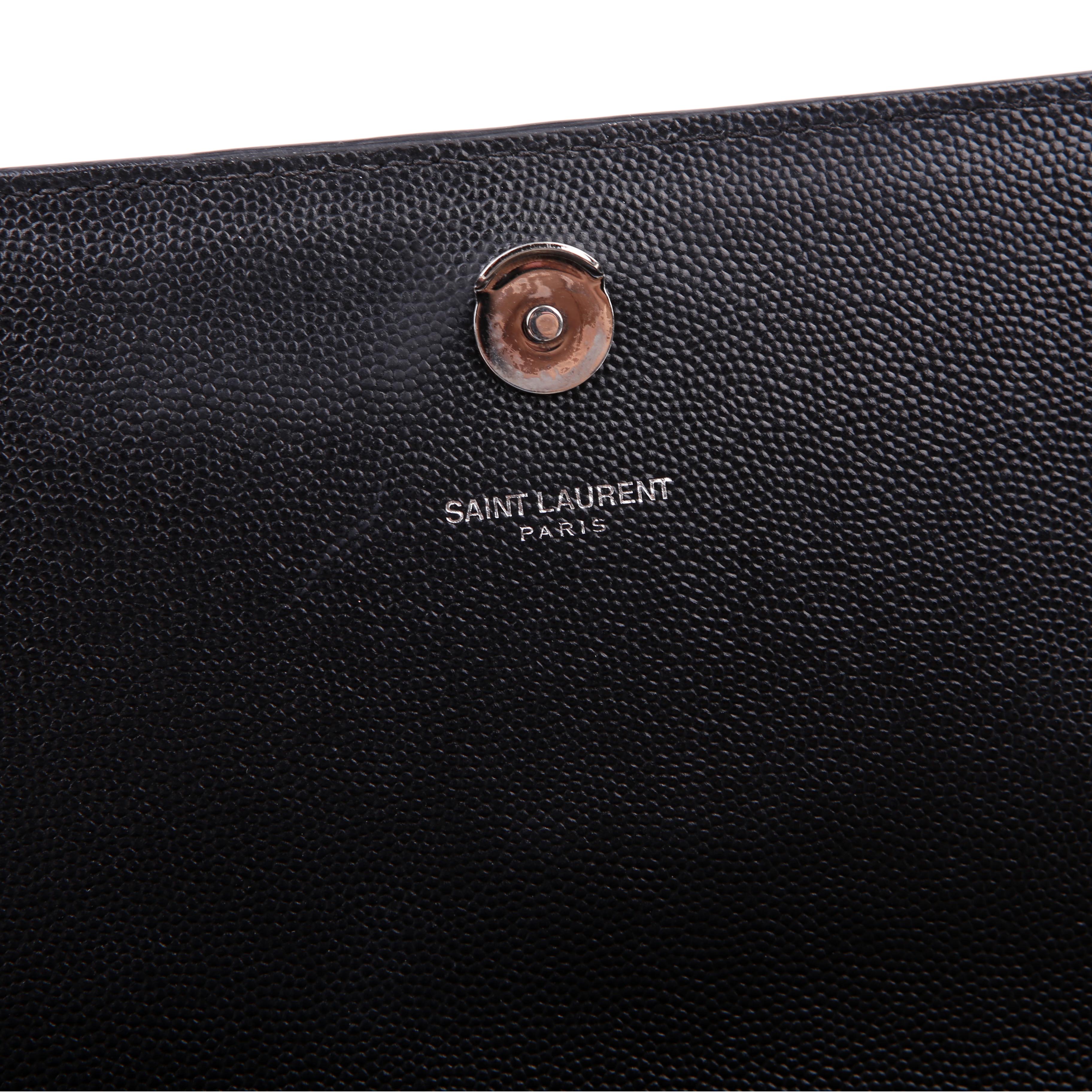 SAINT LAURENT Kate Satchel Grain Medium Black