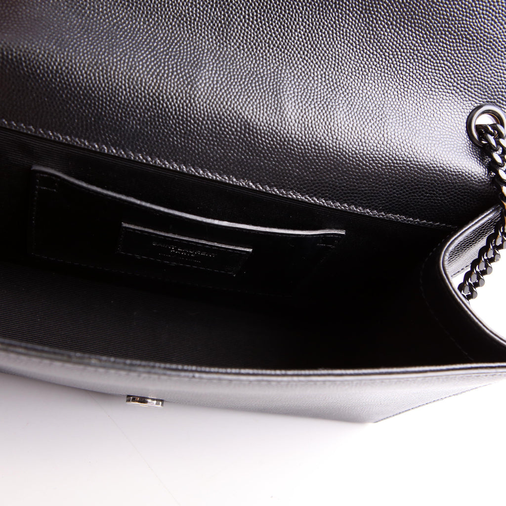 SAINT LAURENT Kate Satchel Grain Medium Black