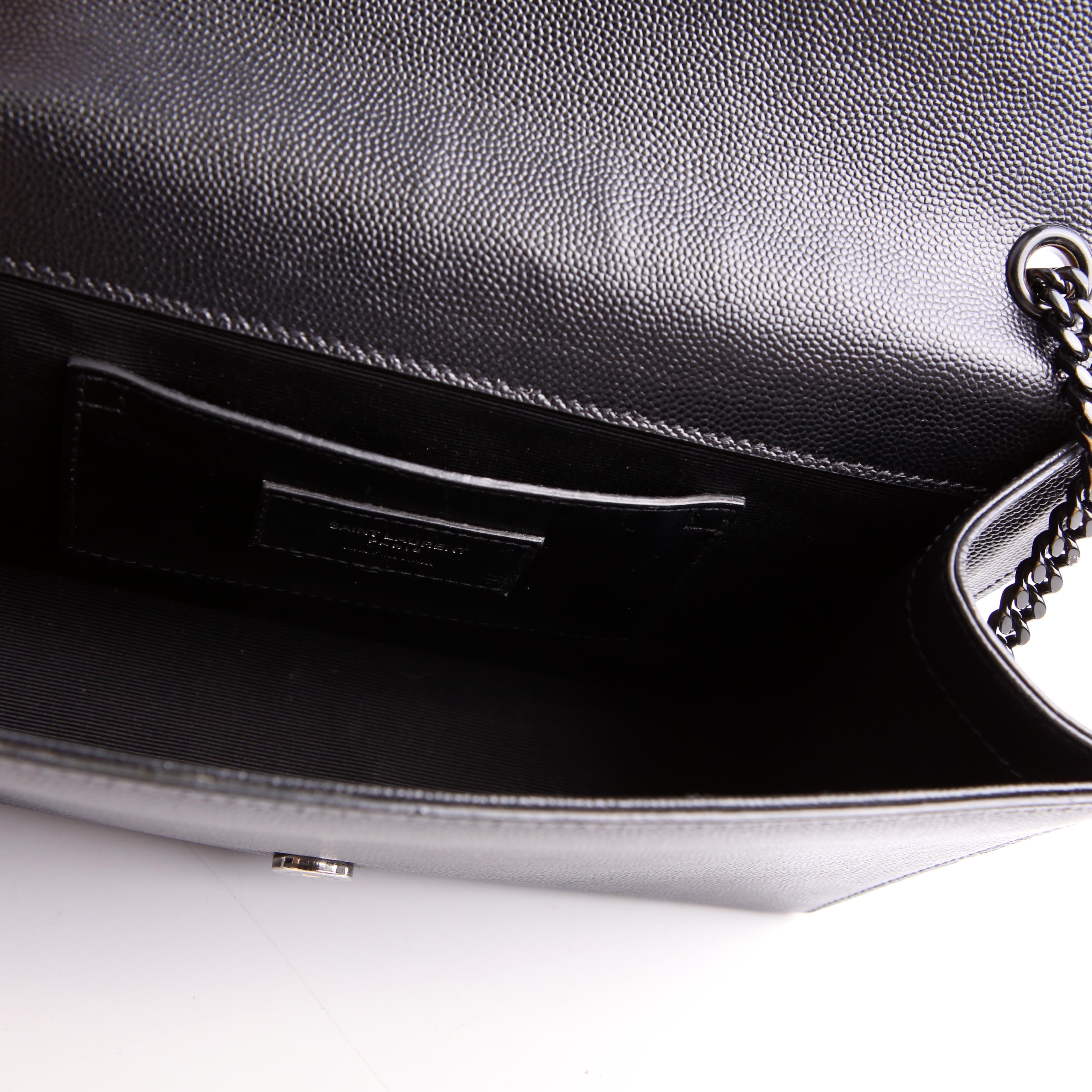 SAINT LAURENT Kate Satchel Grain Medium Black