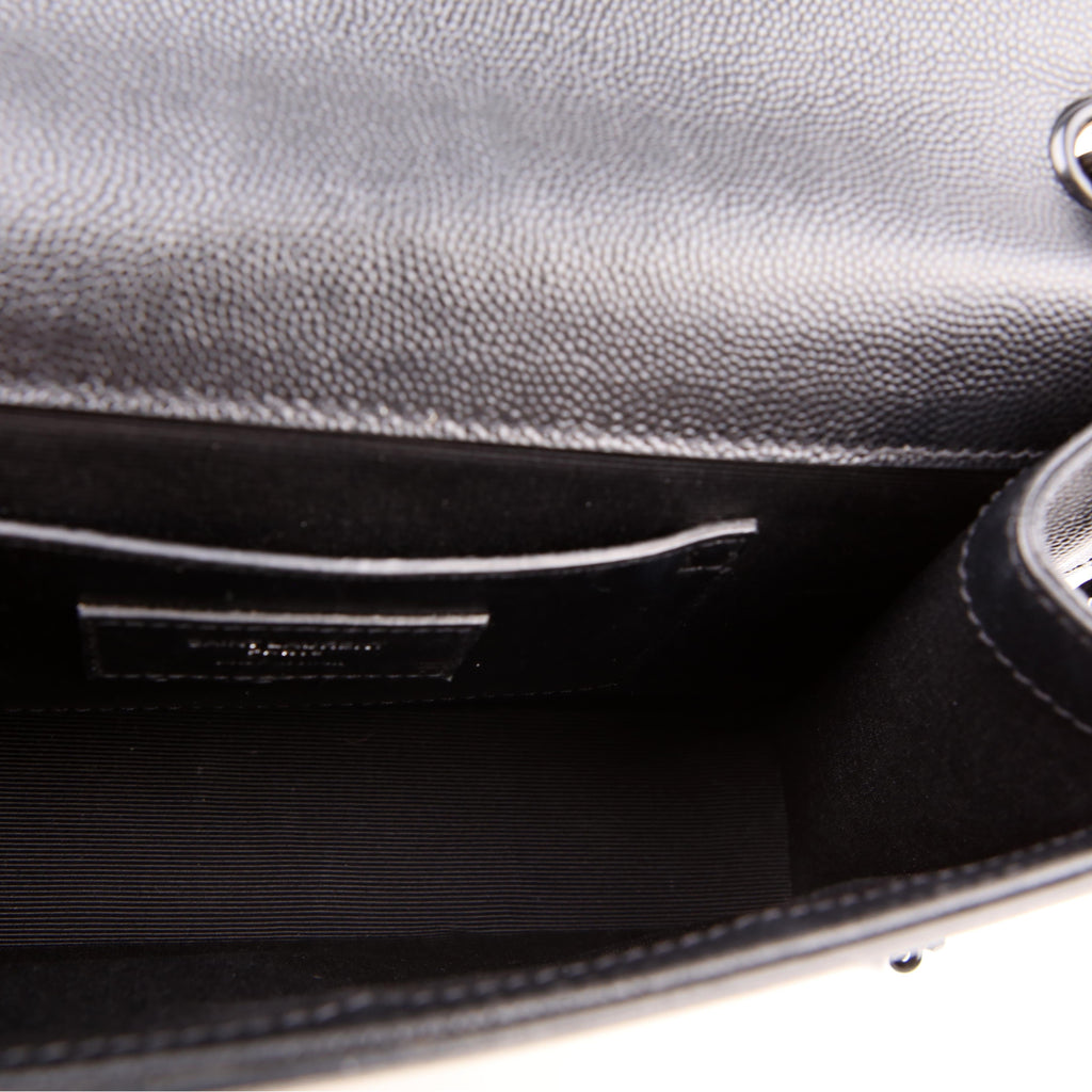 SAINT LAURENT Kate Satchel Grain Medium Black