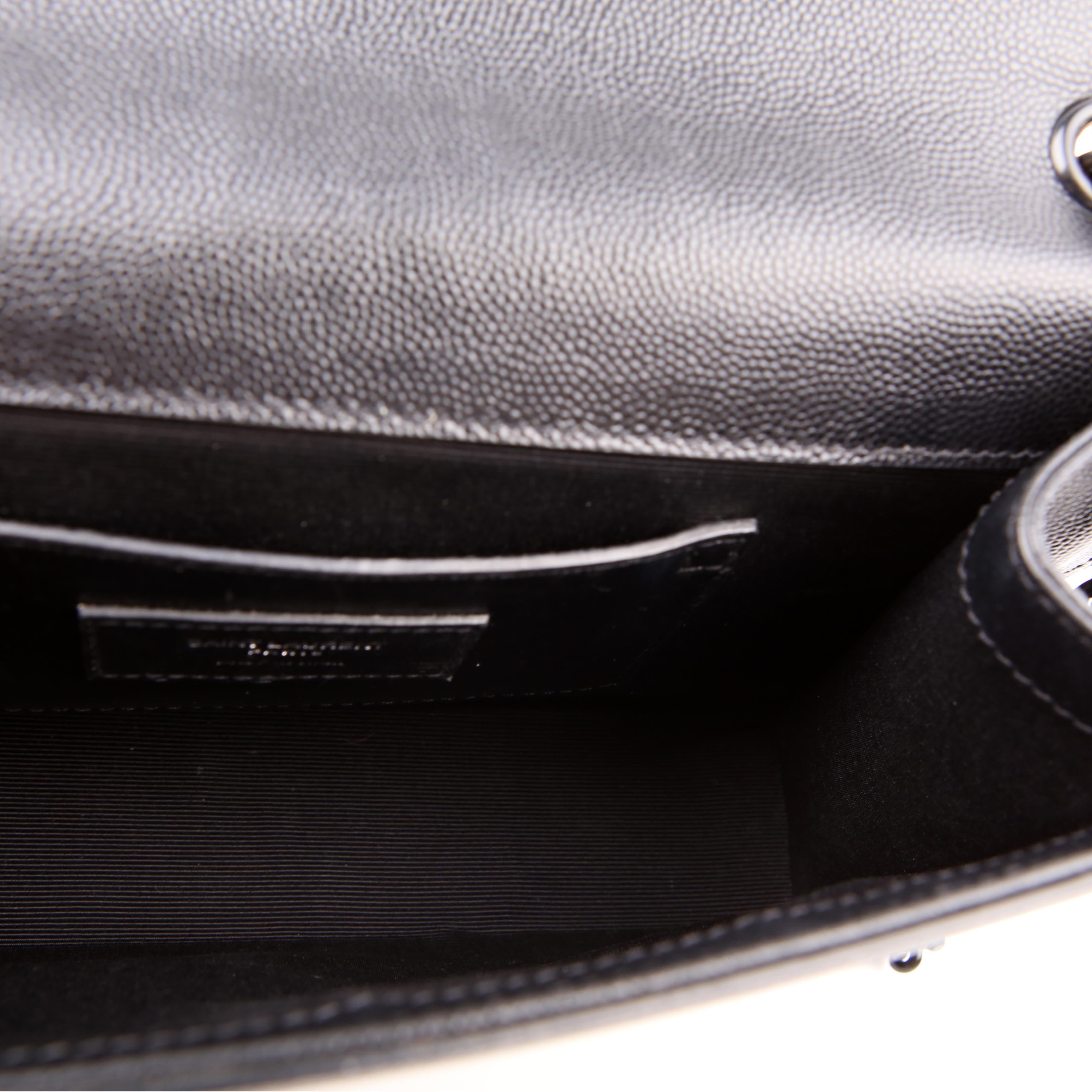 SAINT LAURENT Kate Satchel Grain Medium Black