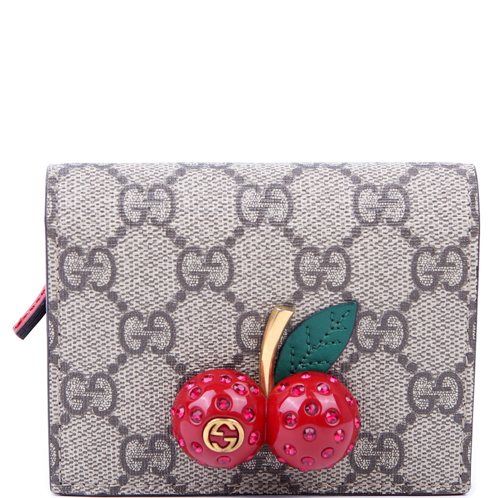 Gucci 476050 GG Supreme Cherries Card Case