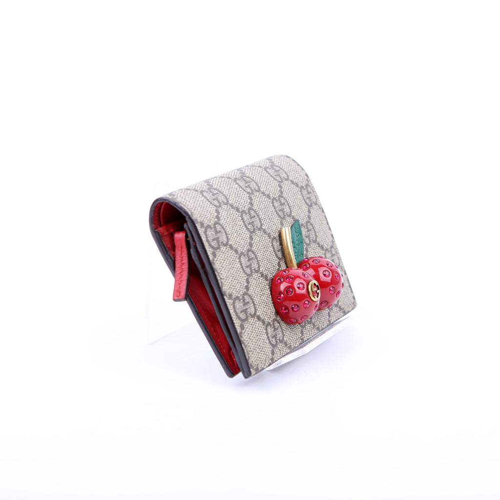 Gucci 476050 GG Supreme Cherries Card Case