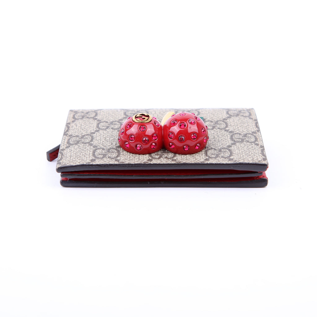 Gucci 476050 GG Supreme Cherries Card Case