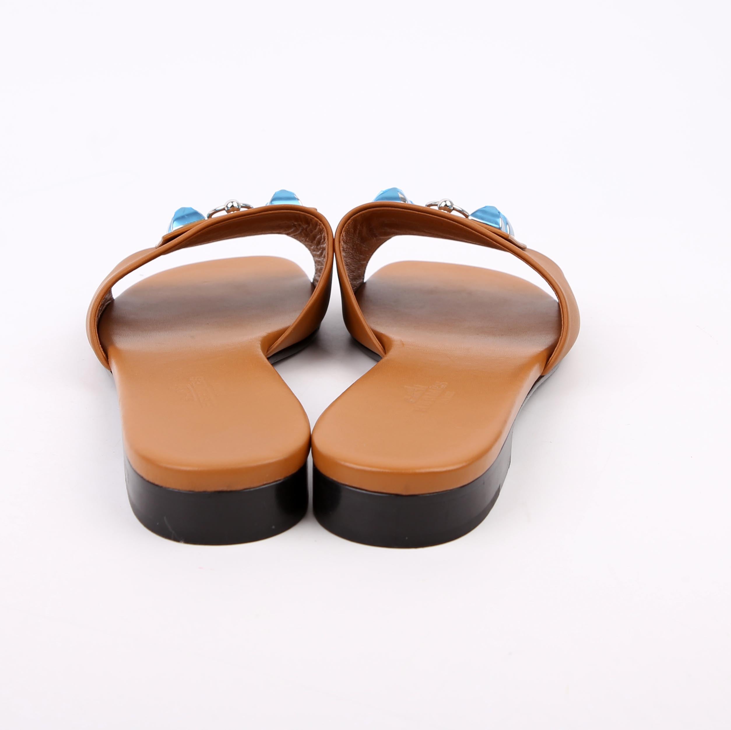 Hermes Dune Sandals Size 39 Brown