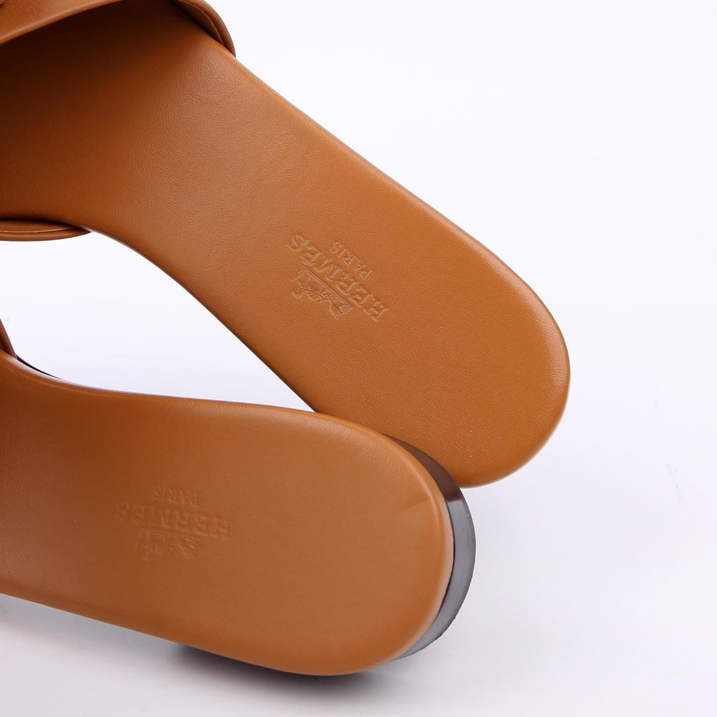 Hermes Dune Sandals Size 39 Brown