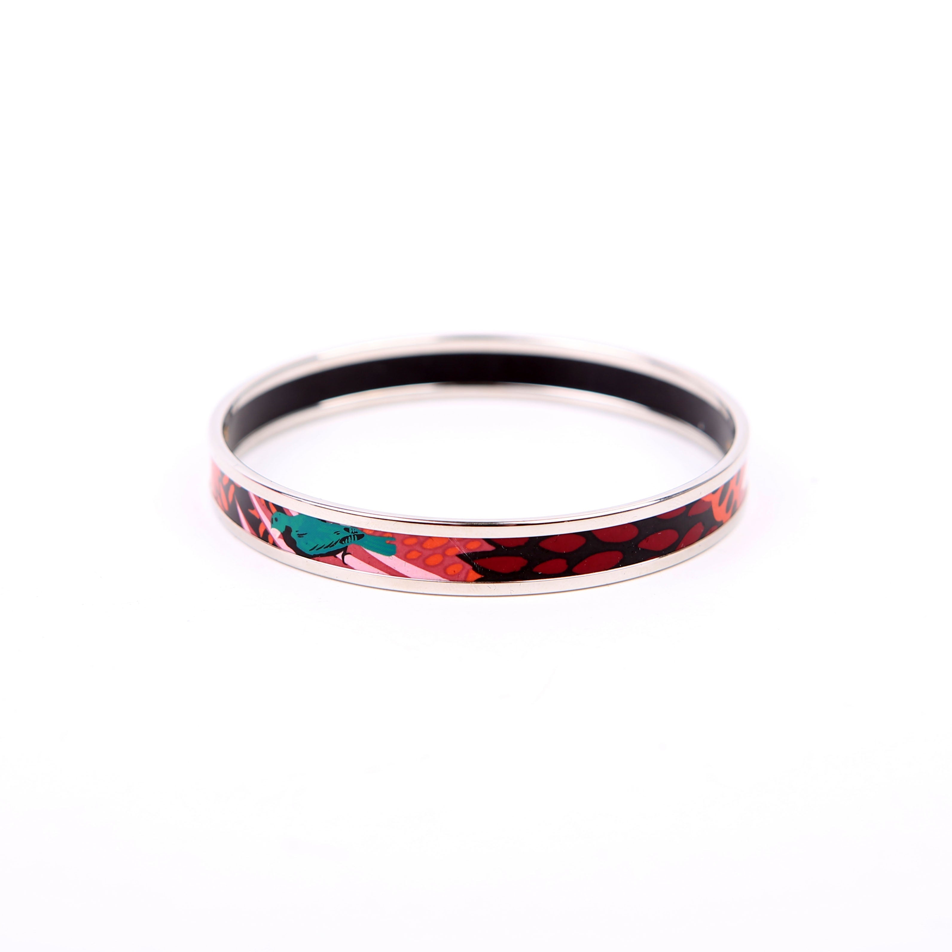 Hermes Printed Enamel Narrow Bangle Bracelet