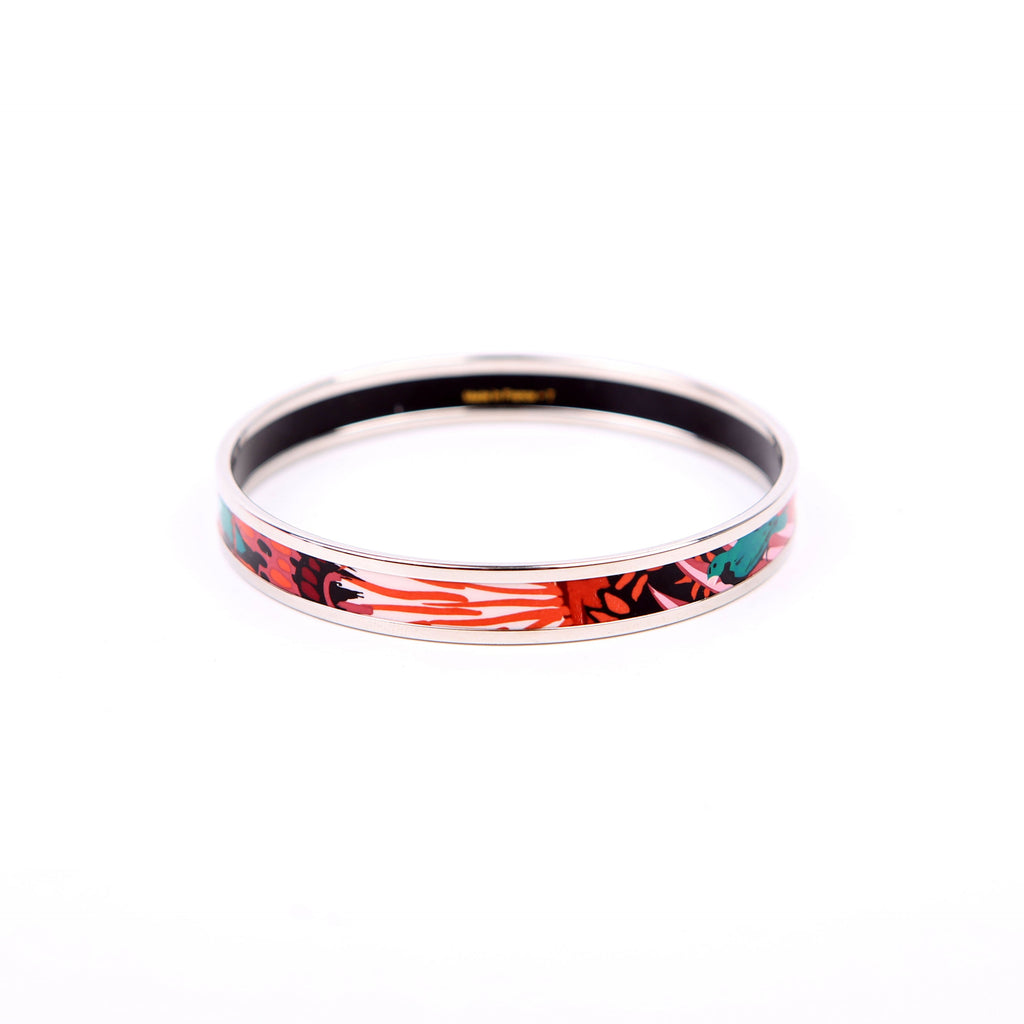Hermes Printed Enamel Narrow Bangle Bracelet