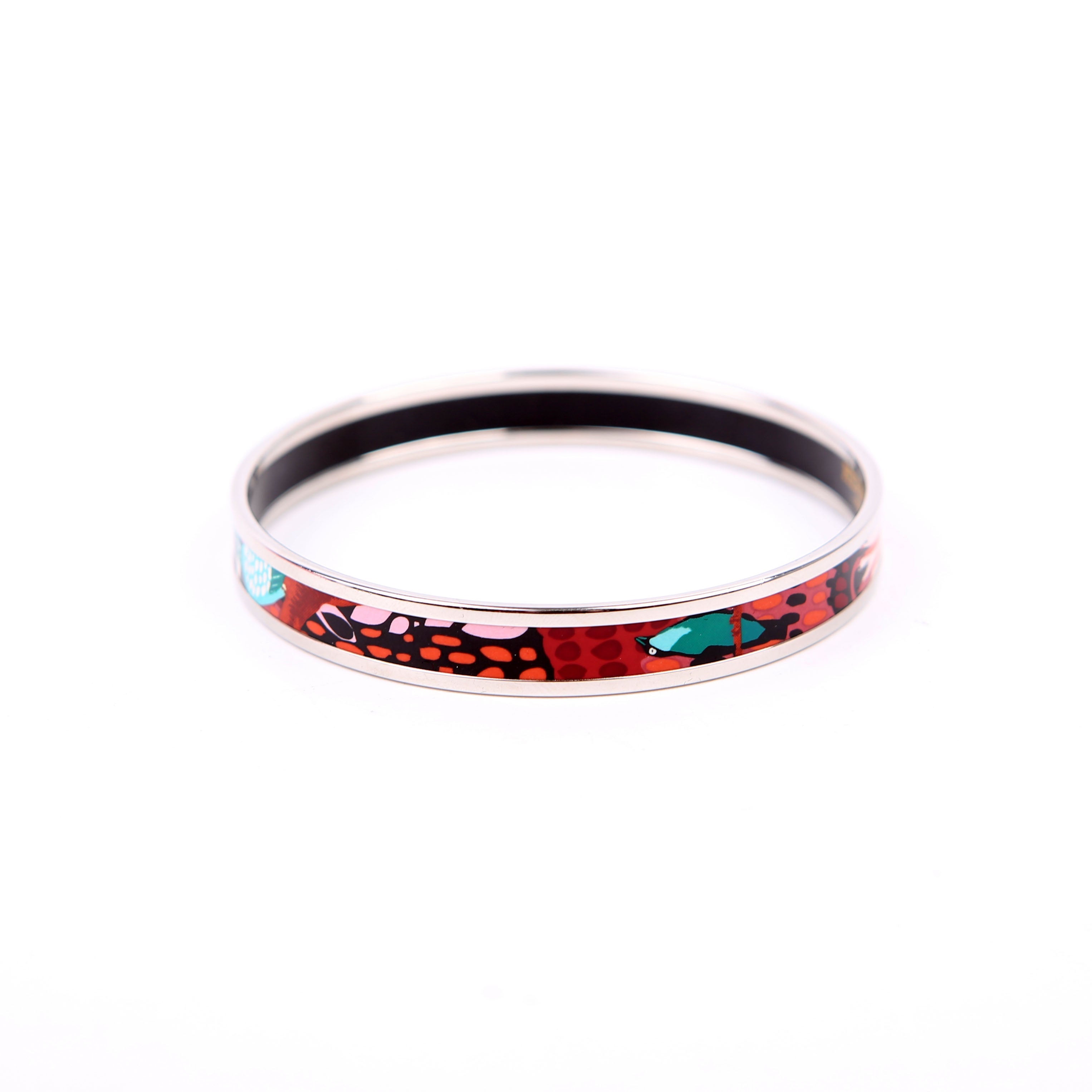 Hermes Printed Enamel Narrow Bangle Bracelet