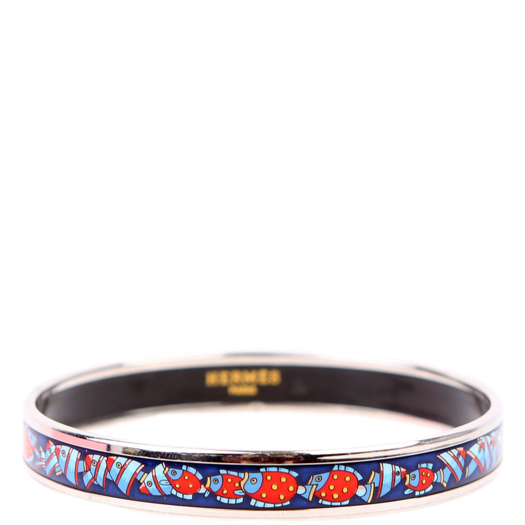 Hermes Printed Enamel Narrow Bangle Bracelet