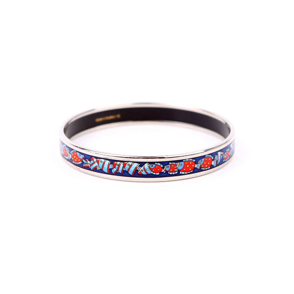 Hermes Printed Enamel Narrow Bangle Bracelet
