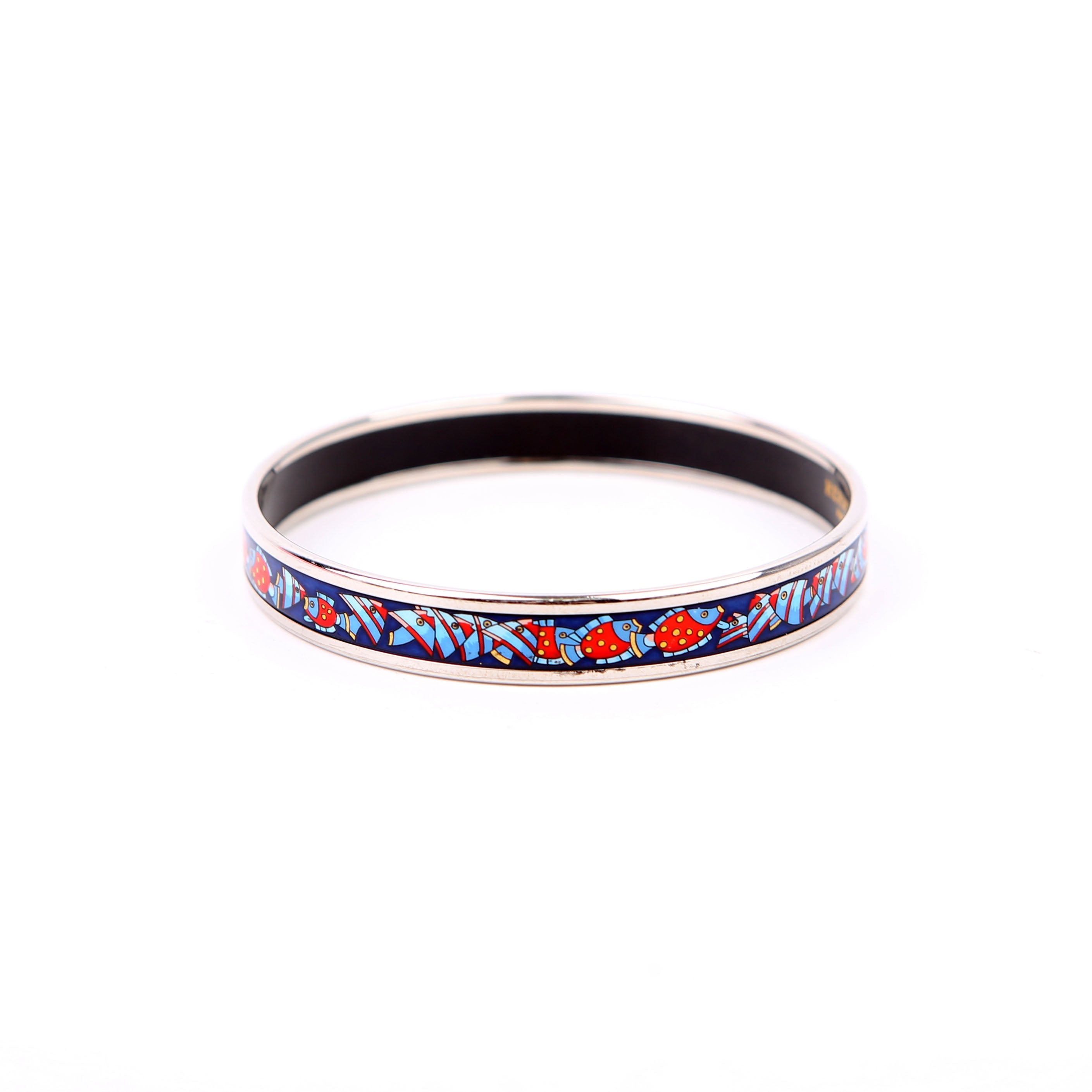 Hermes Printed Enamel Narrow Bangle Bracelet