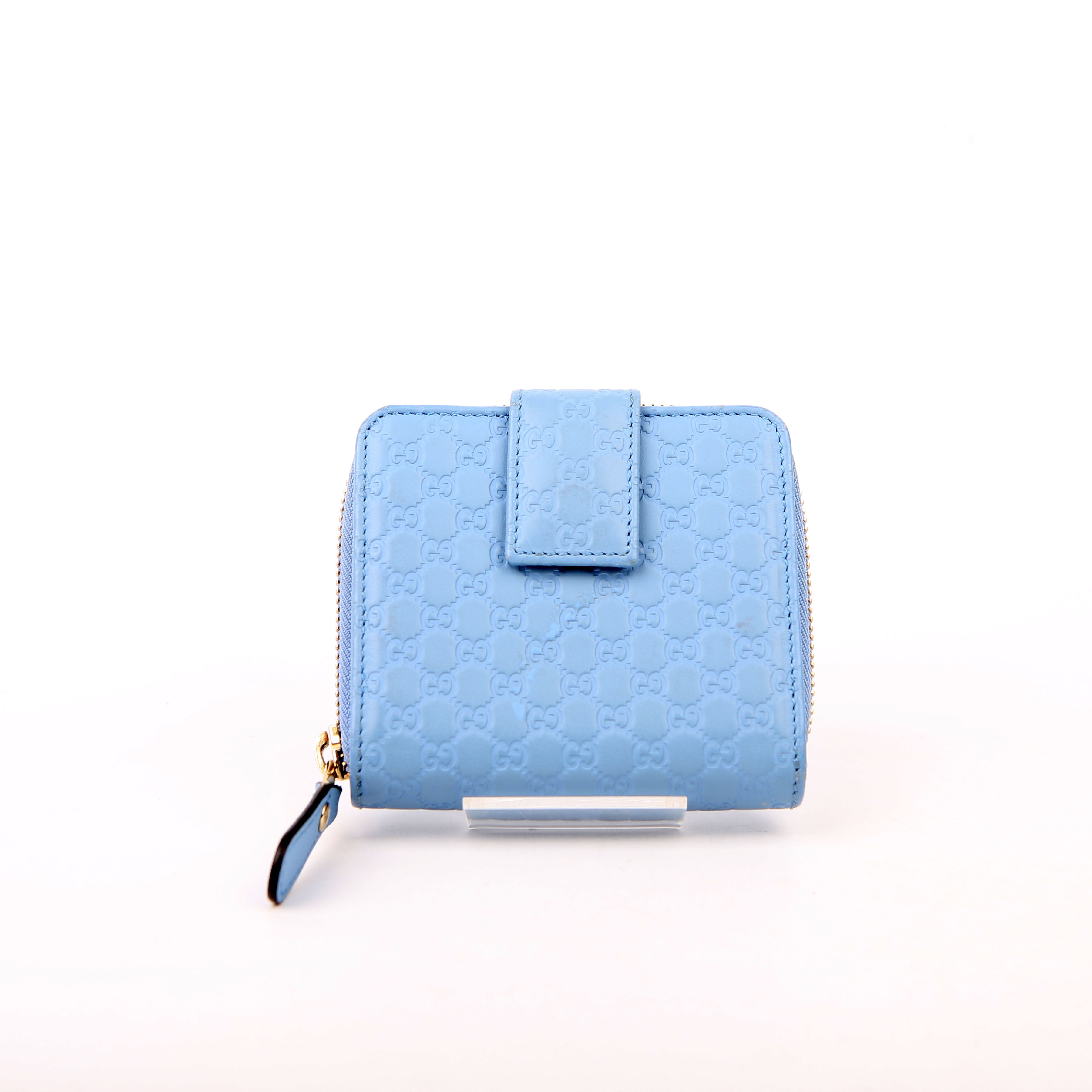 Gucci 449395 Guccissima Compact Wallet Blue
