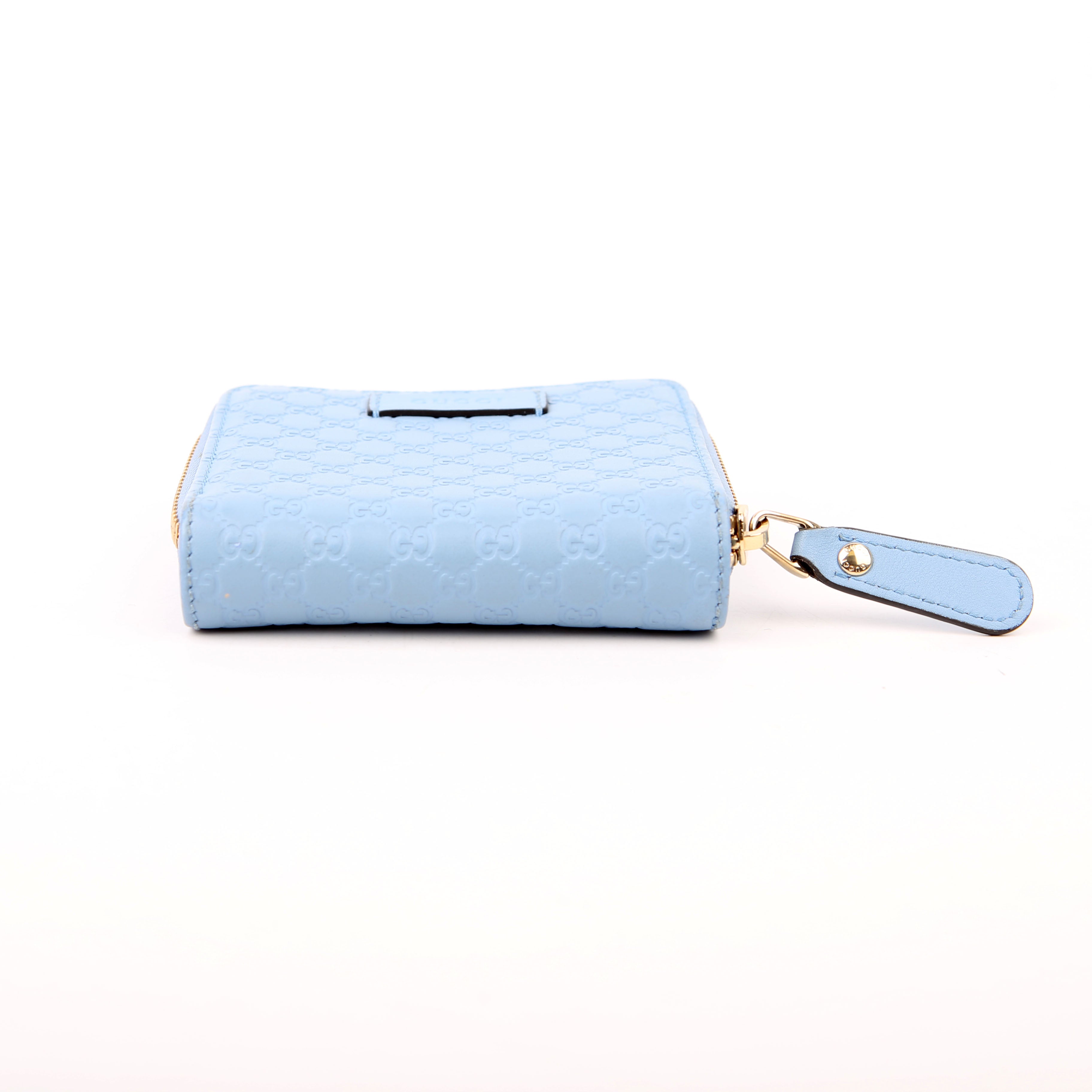 Gucci 449395 Guccissima Compact Wallet Blue