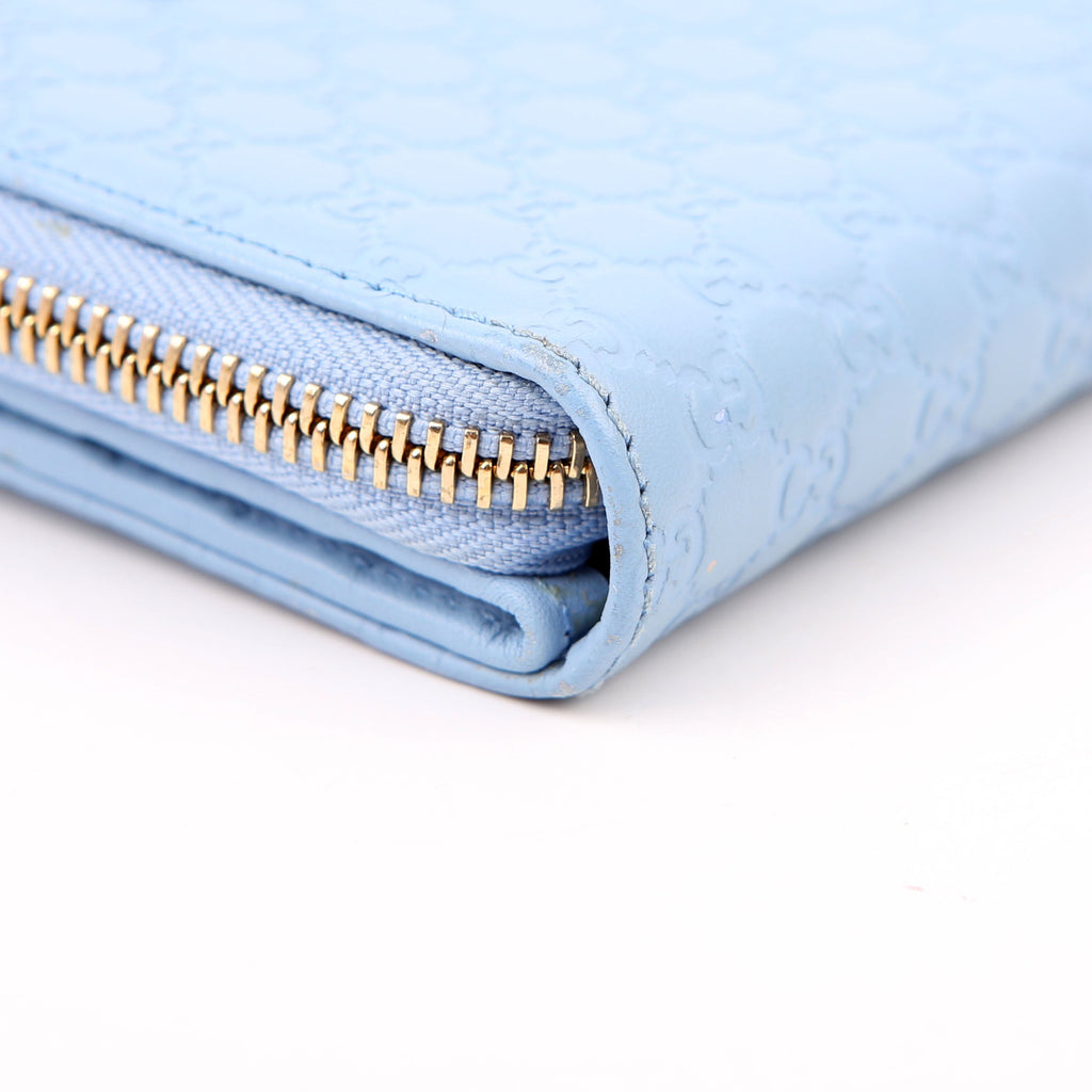 Gucci 449395 Guccissima Compact Wallet Blue